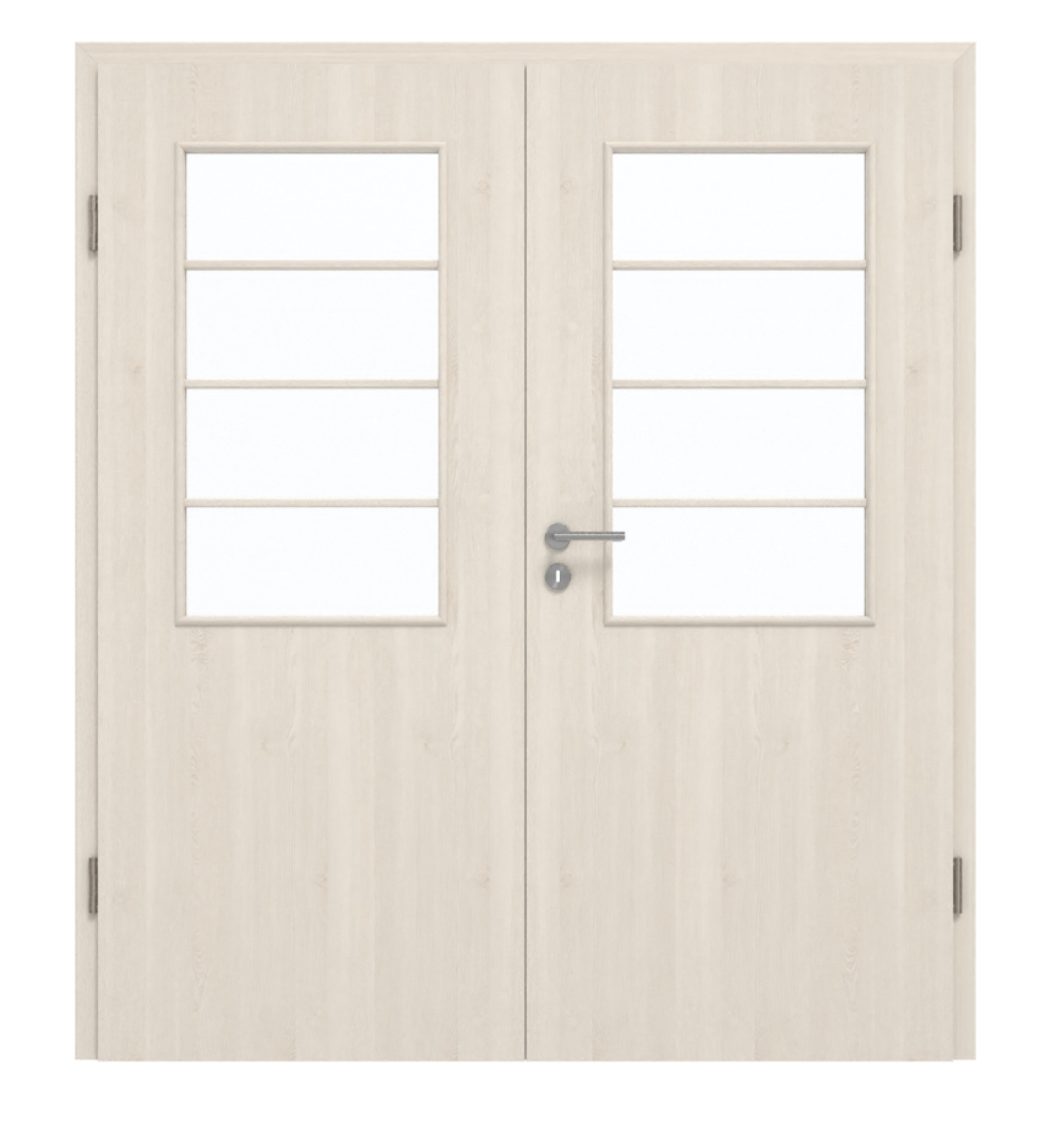 GARANT Doppelflügeltür inkl. Zarge Authentic Perl CePaL mit Lichtausschnitt LA-6 Sprosse SP10