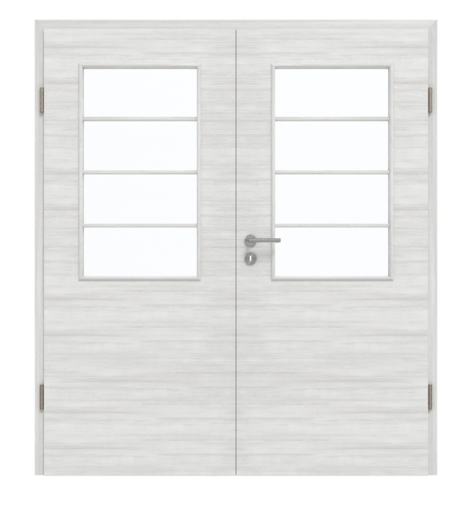 GARANT Doppelflügeltür inkl. Zarge Quer Authentic Grigio GCK08 mit Lichtausschnitt LA-6 Sprosse SP10