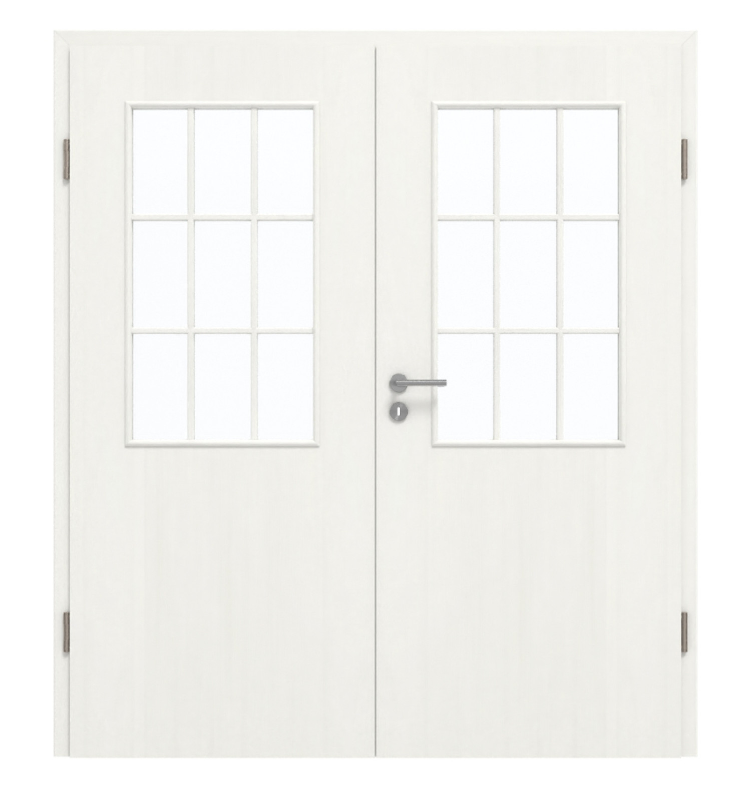 GARANT Doppelflügeltür inkl. Zarge Authentic Bianco CePaL mit Lichtausschnitt LA-6 Sprosse SP2