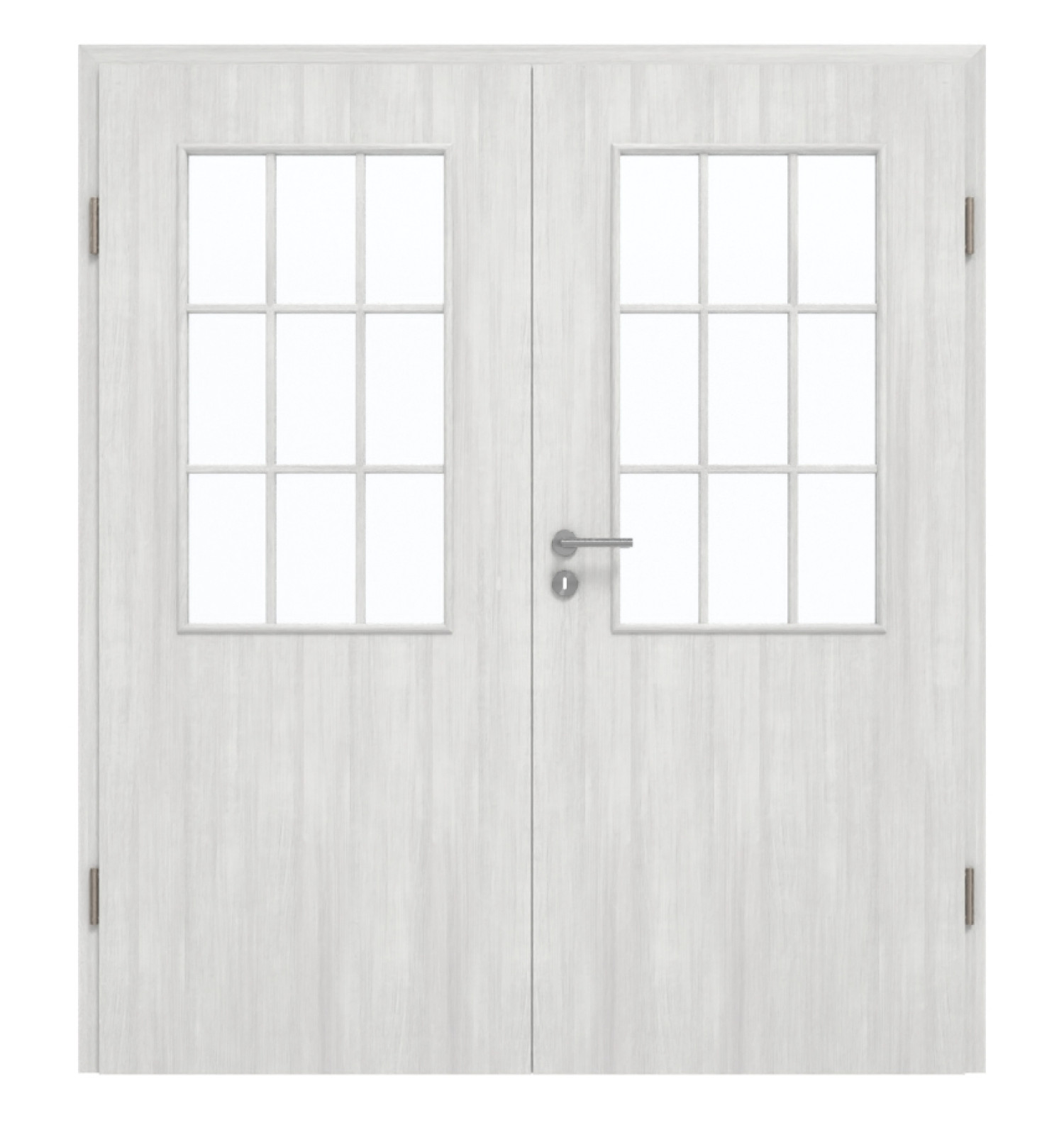 GARANT Doppelflügeltür inkl. Zarge Authentic Grigio GCK08 mit Lichtausschnitt LA-6 Sprosse SP2
