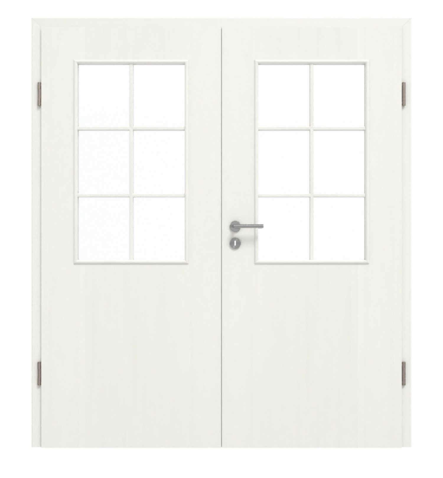 GARANT Doppelflügeltür inkl. Zarge Authentic Bianco CePaL mit Lichtausschnitt LA-6 Sprosse SP4