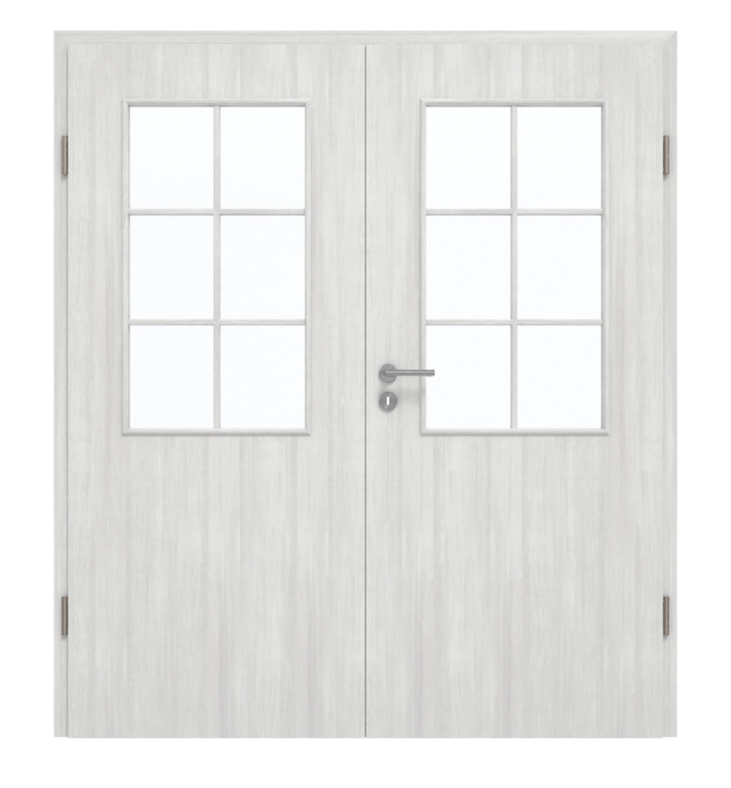 GARANT Doppelflügeltür inkl. Zarge Authentic Grigio GCK08 mit Lichtausschnitt LA-6 Sprosse SP4