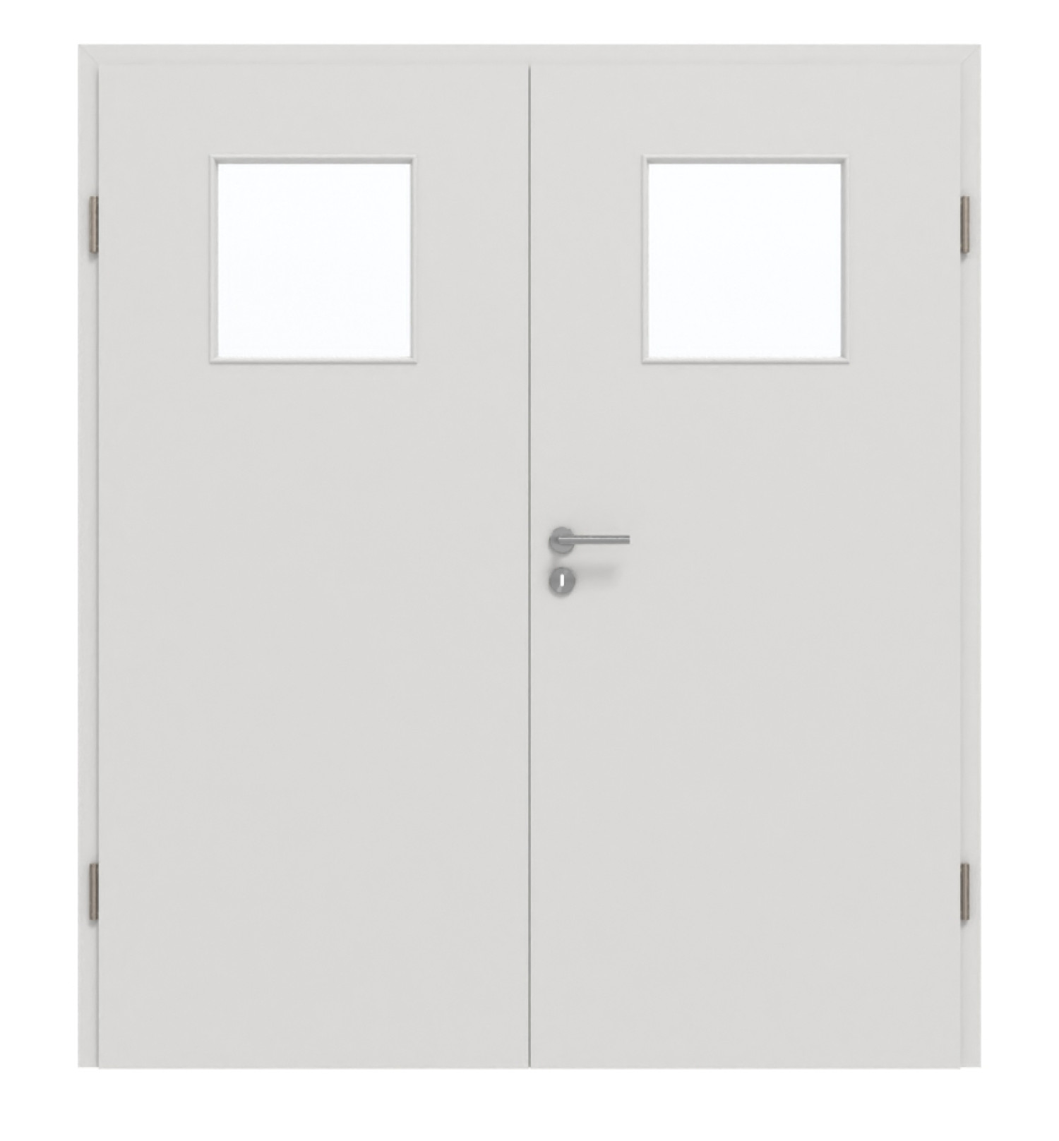 GARANT Doppelflügeltür inkl. Zarge 0160-60 Silver Grey CePaL mit Lichtausschnitt LA-9