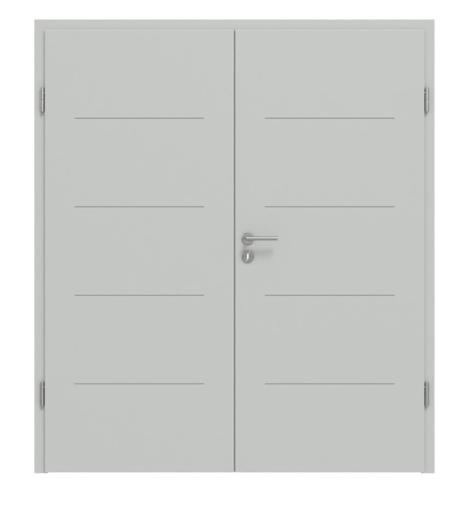 HÖRMANN Doppelflügeltür Groove 14 Grau RAL 7035 Lack DesignLine mit Zarge