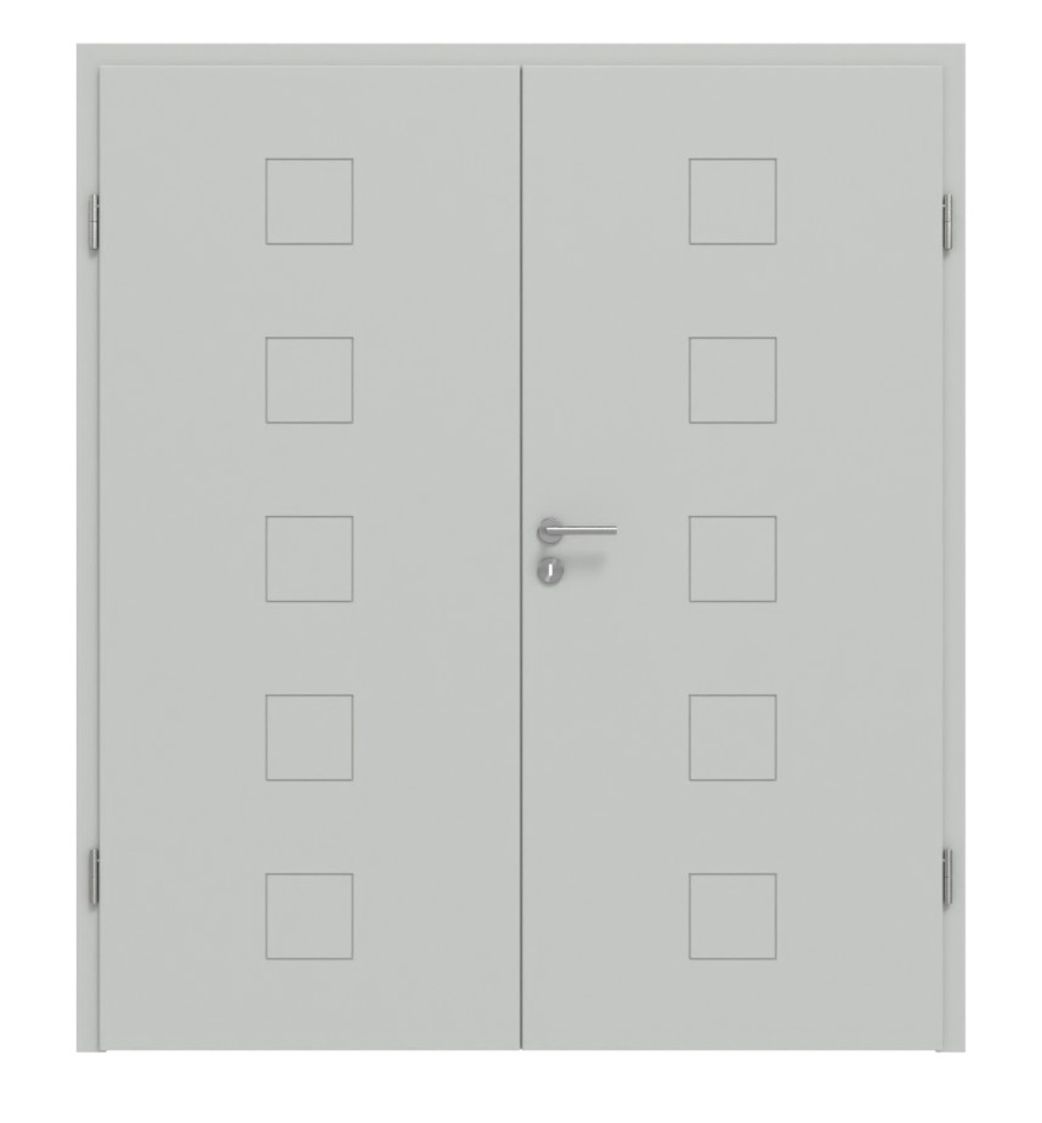 Frontansicht von Signum 19 Basic Lack Grau RAL 7035 Doppelflügeltür inkl. Zarge - Huga