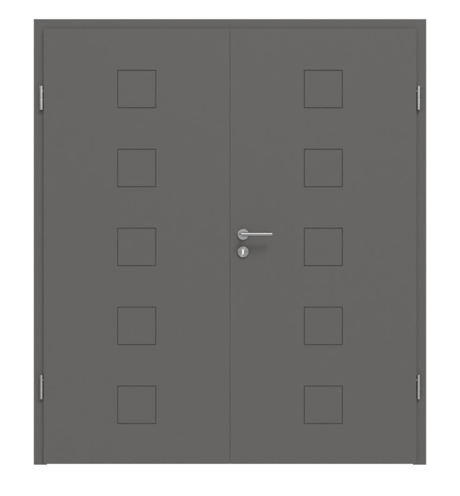 HÖRMANN Doppelflügeltür Groove 19 Staubgrau RAL 7037 Lack DesignLine mit Zarge