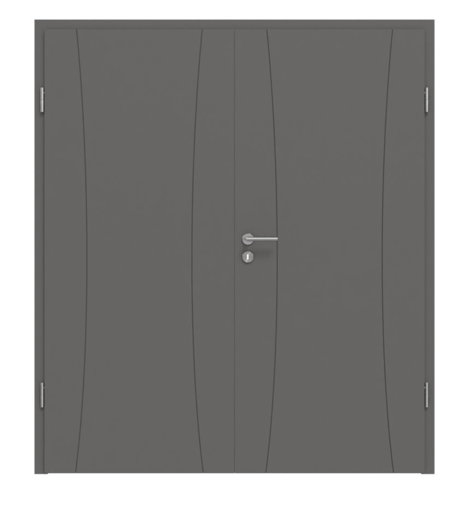 HÖRMANN Doppelflügeltür Groove 20 Staubgrau RAL 7037 Lack DesignLine mit Zarge