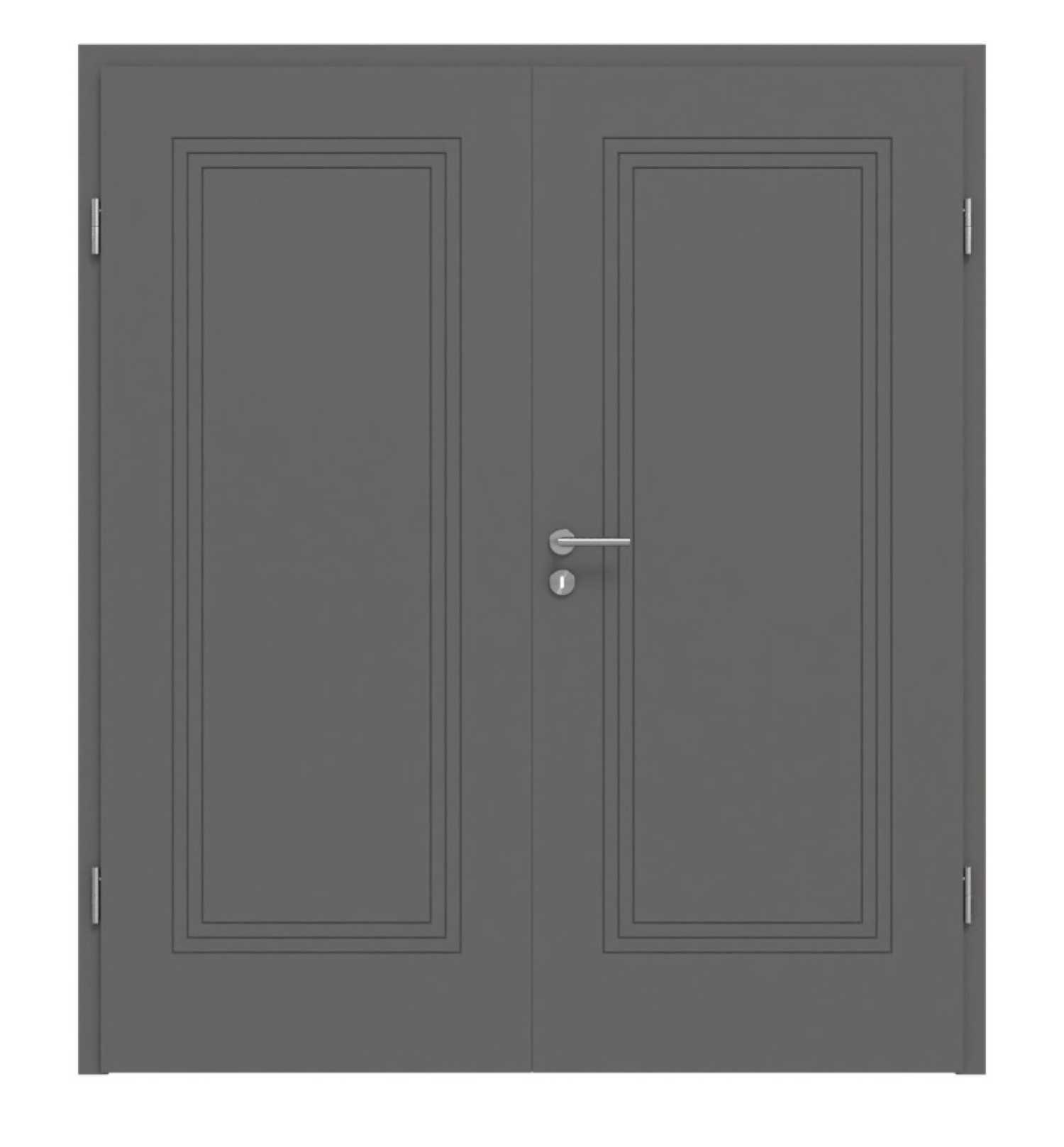 HÖRMANN Doppelflügeltür Groove 21 Staubgrau RAL 7037 Lack DesignLine mit Zarge