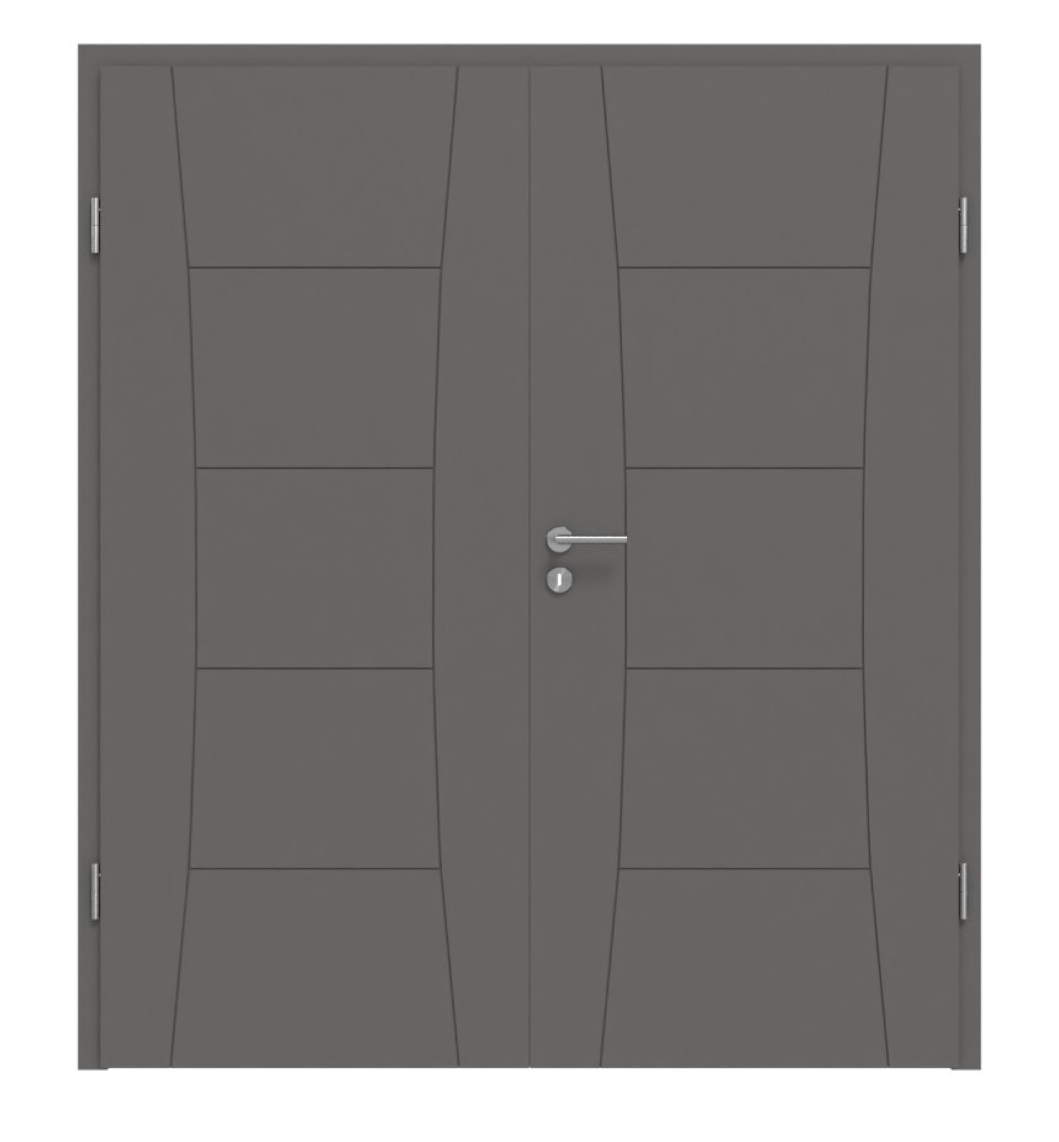 HÖRMANN Doppelflügeltür Groove 22 Staubgrau RAL 7037 Lack DesignLine mit Zarge