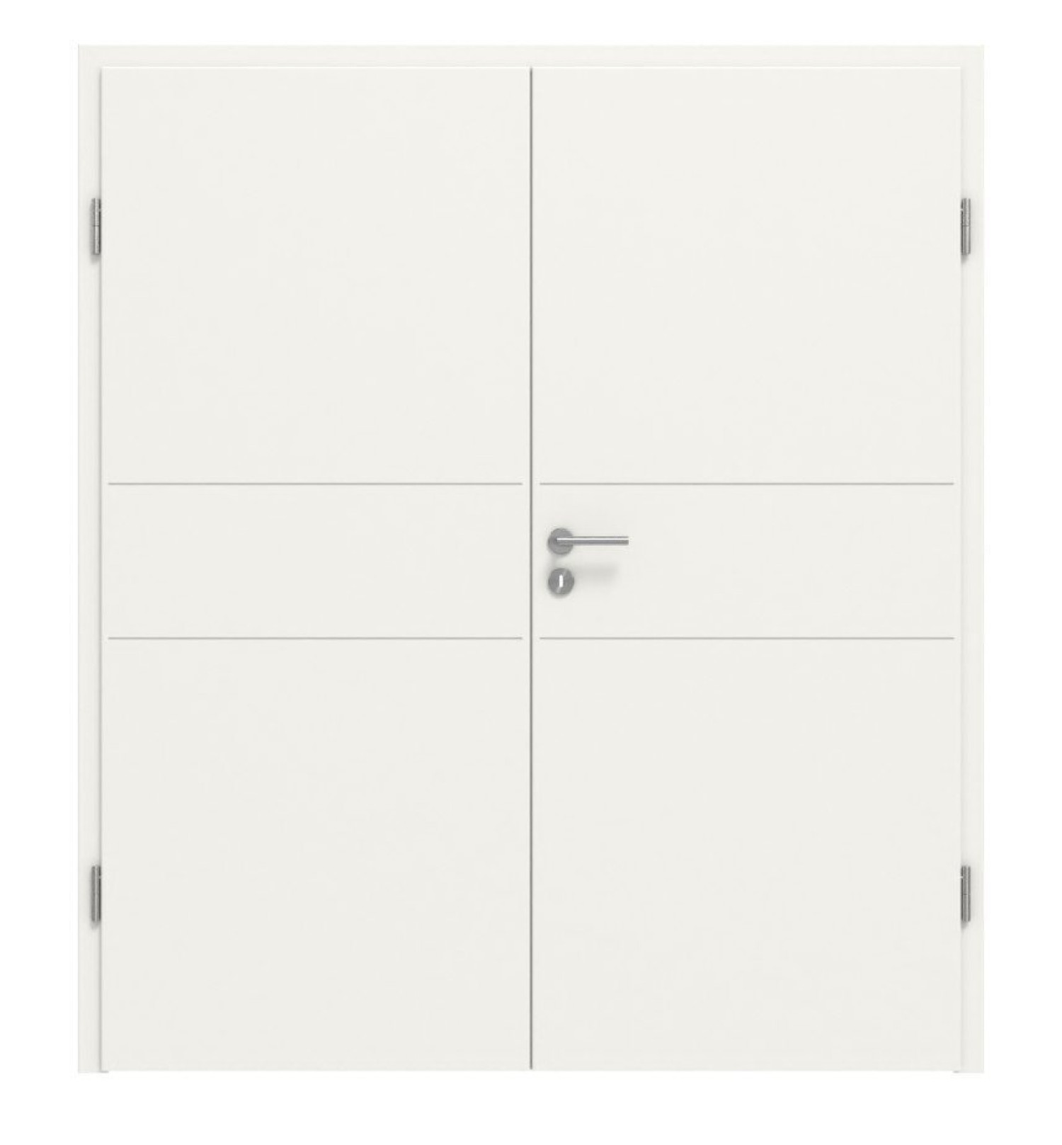 HÖRMANN Doppelflügeltür Groove 29 Weißlack DesignLine mit Zarge