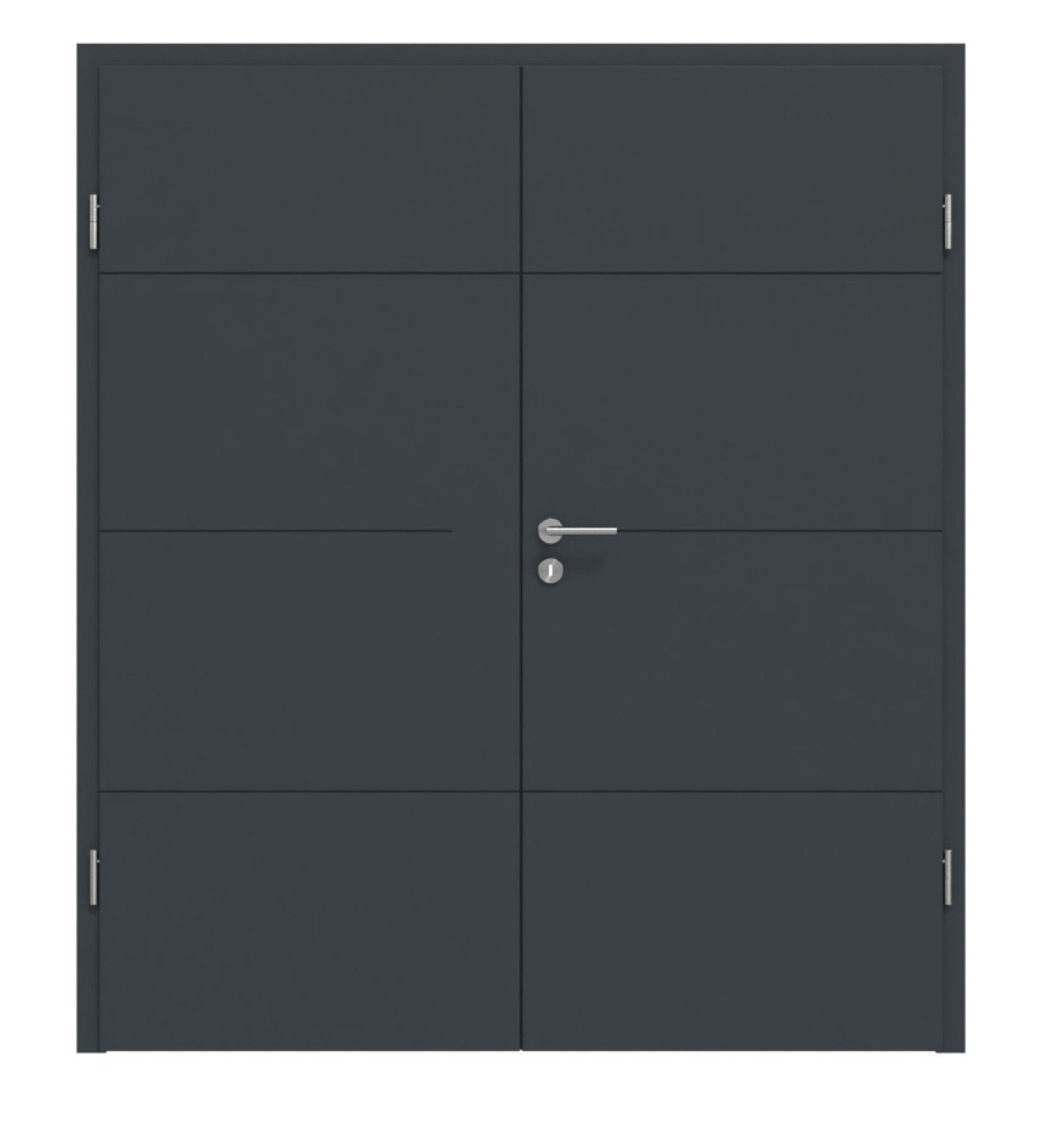 HÖRMANN Doppelflügeltür Groove 34 Anthrazit RAL 7016 Lack DesignLine mit Zarge