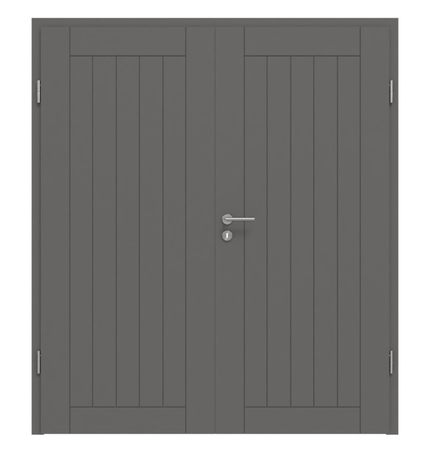 HÖRMANN Doppelflügeltür Groove 54 Staubgrau RAL 7037 Lack DesignLine mit Zarge