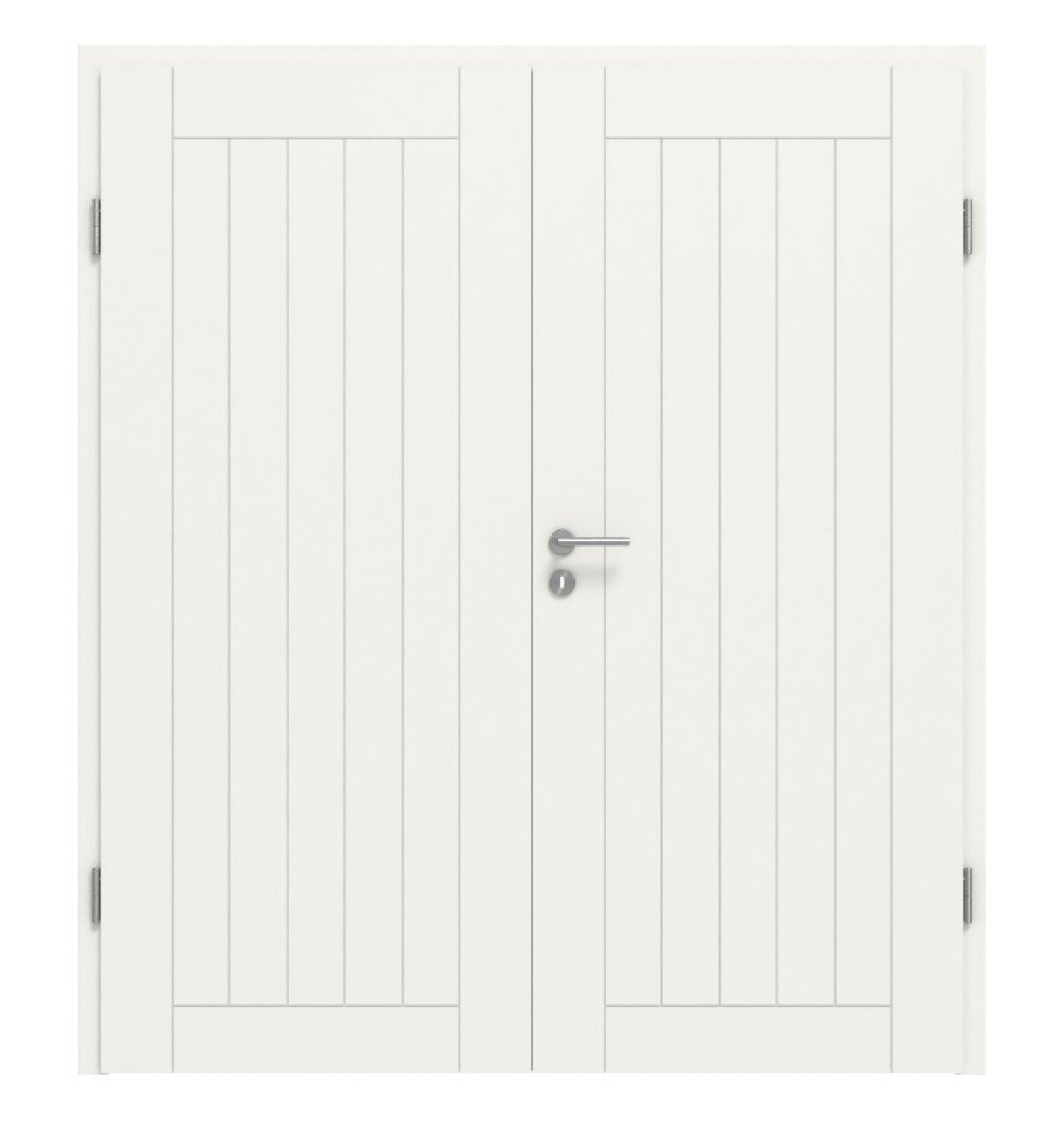 HÖRMANN Doppelflügeltür Groove 54 Weißlack DesignLine mit Zarge