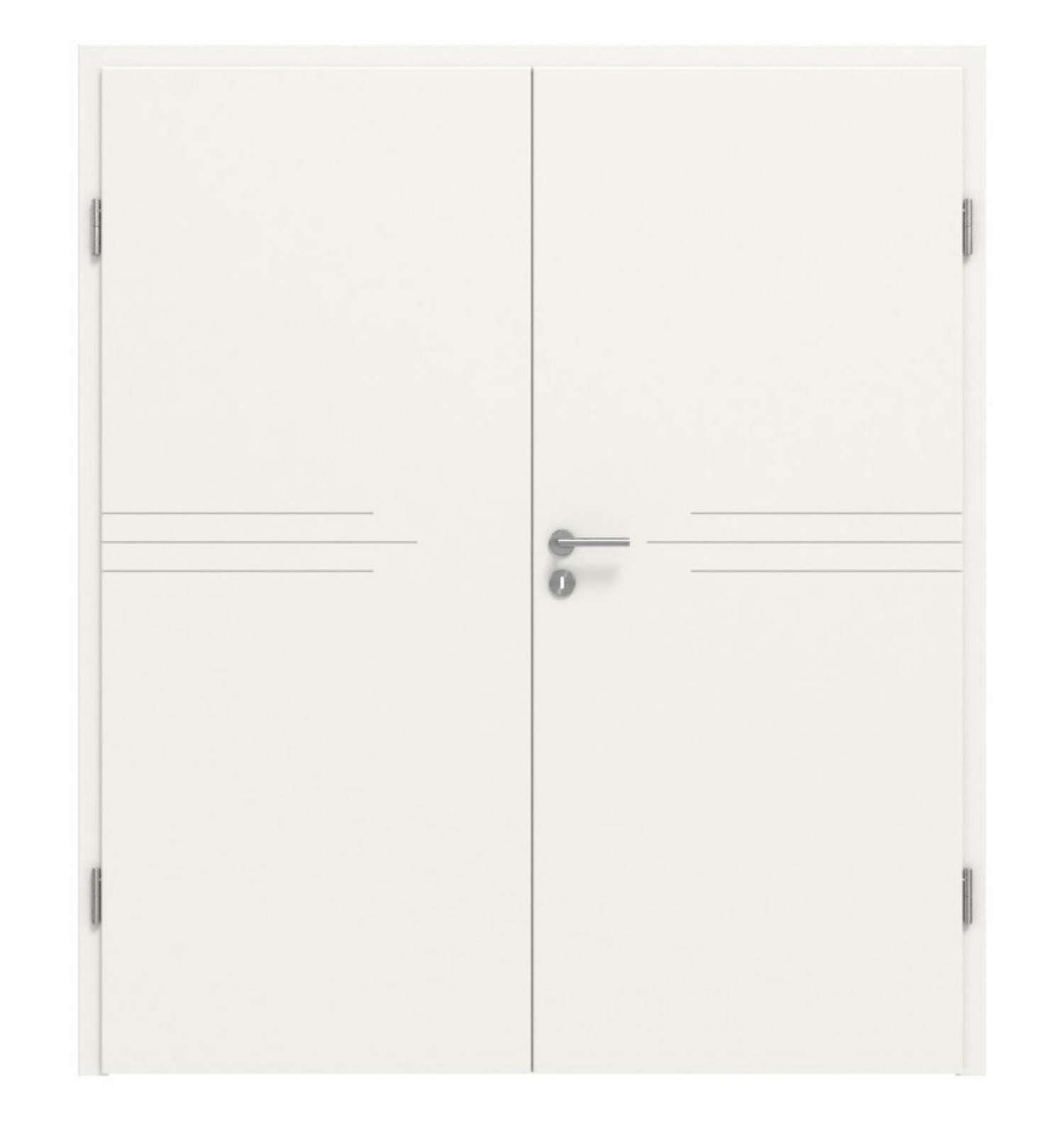 HÖRMANN Doppelflügeltür Groove 56 Weißlack DesignLine mit Zarge