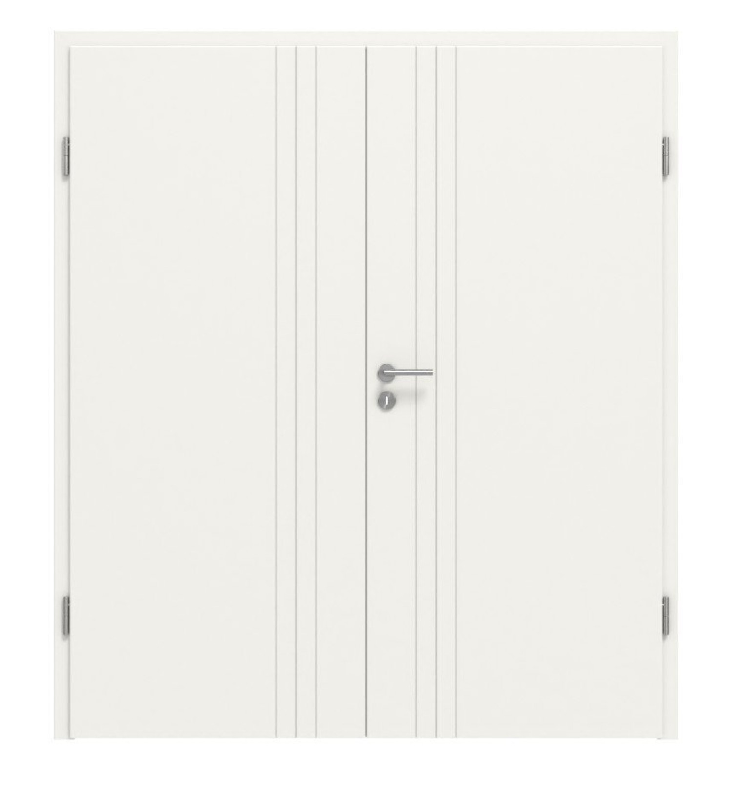HÖRMANN Doppelflügeltür Groove 85 Weißlack DesignLine mit Zarge