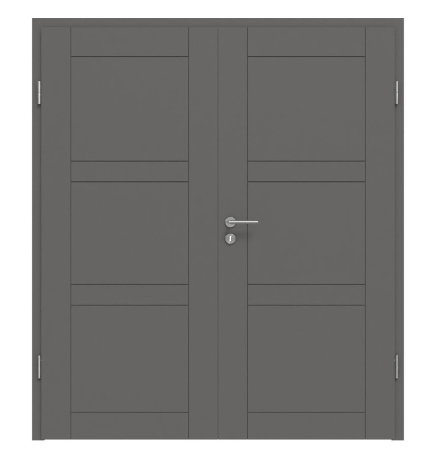 HÖRMANN Doppelflügeltür Groove 89 Staubgrau RAL 7037 Lack DesignLine mit Zarge