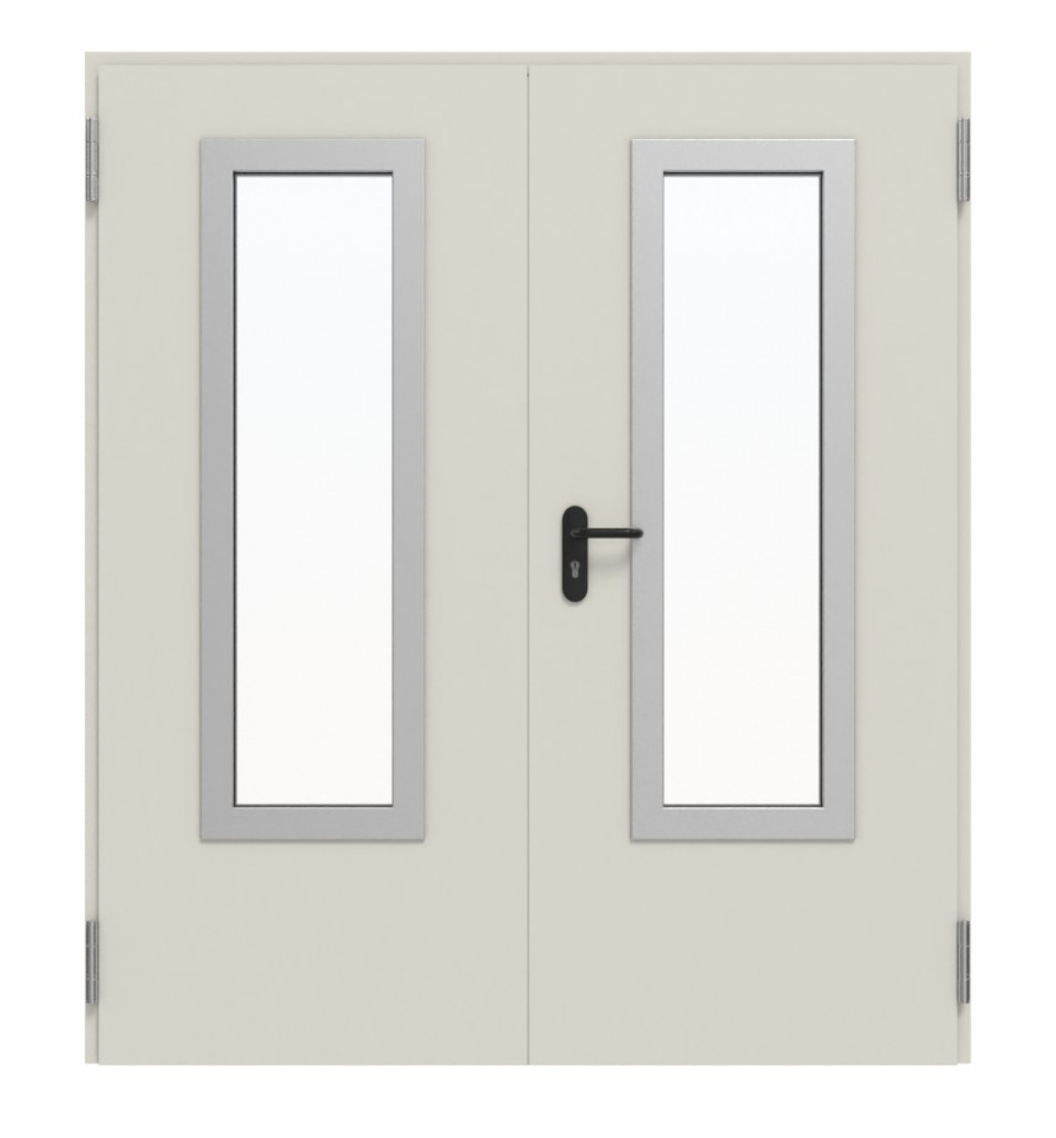 TECKENTRUP Komplettset 2-flg. Stahl Mehrzwecktür dw 62-2 mit Rechteckverglasung Ausschnitt 3 inkl. Eckzarge