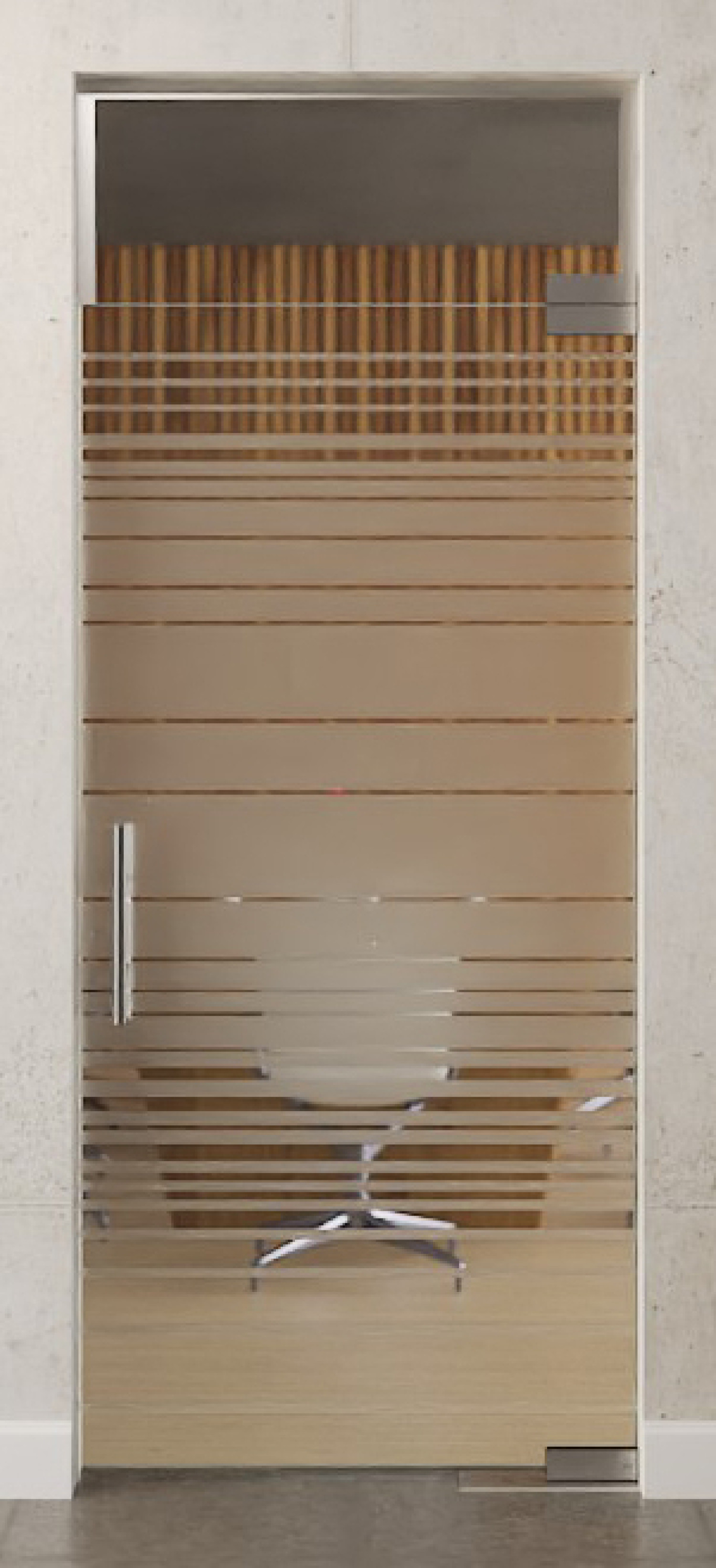 Bild von Ufficio Motiv matt Glaspendeltür mit Oberlicht DORMA Mundus BTS Variante 7 - Erkelenz