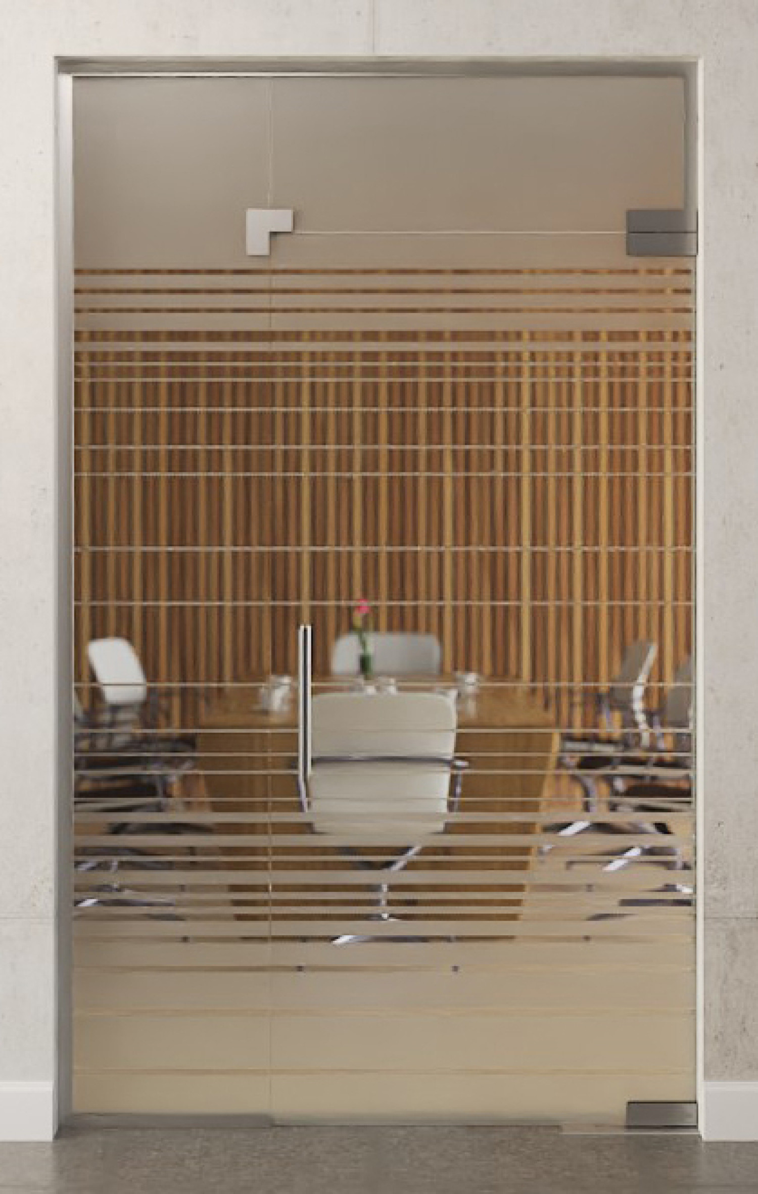 Bild von Ufficio Motiv klar Glaspendeltür mit festem Seitenteil und Oberlicht DORMA Mundus BTS Variante 8 - Erkelenz