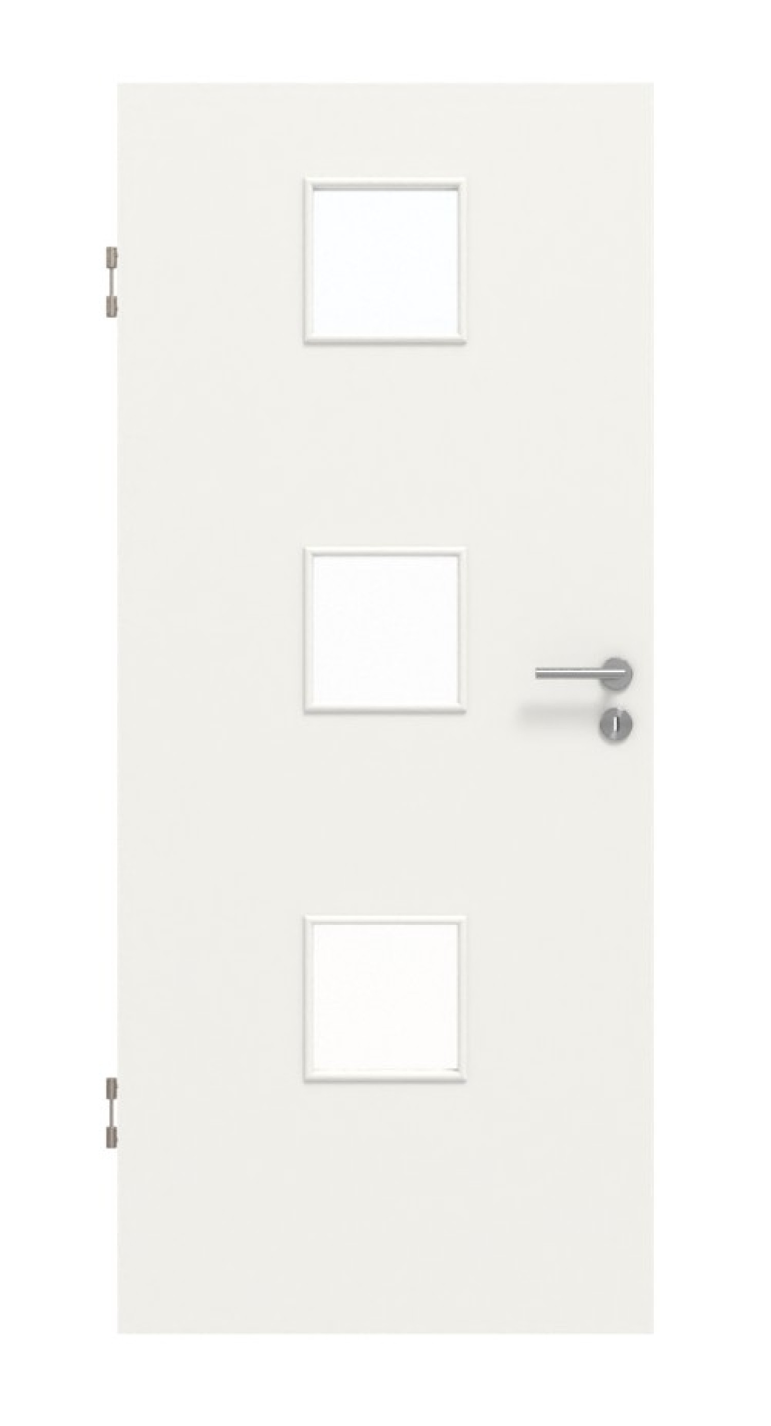 Frontansicht von Verkehrsweiß RAL 9016 LA 10 Mattlack BaseLine Innentür - Hörmann