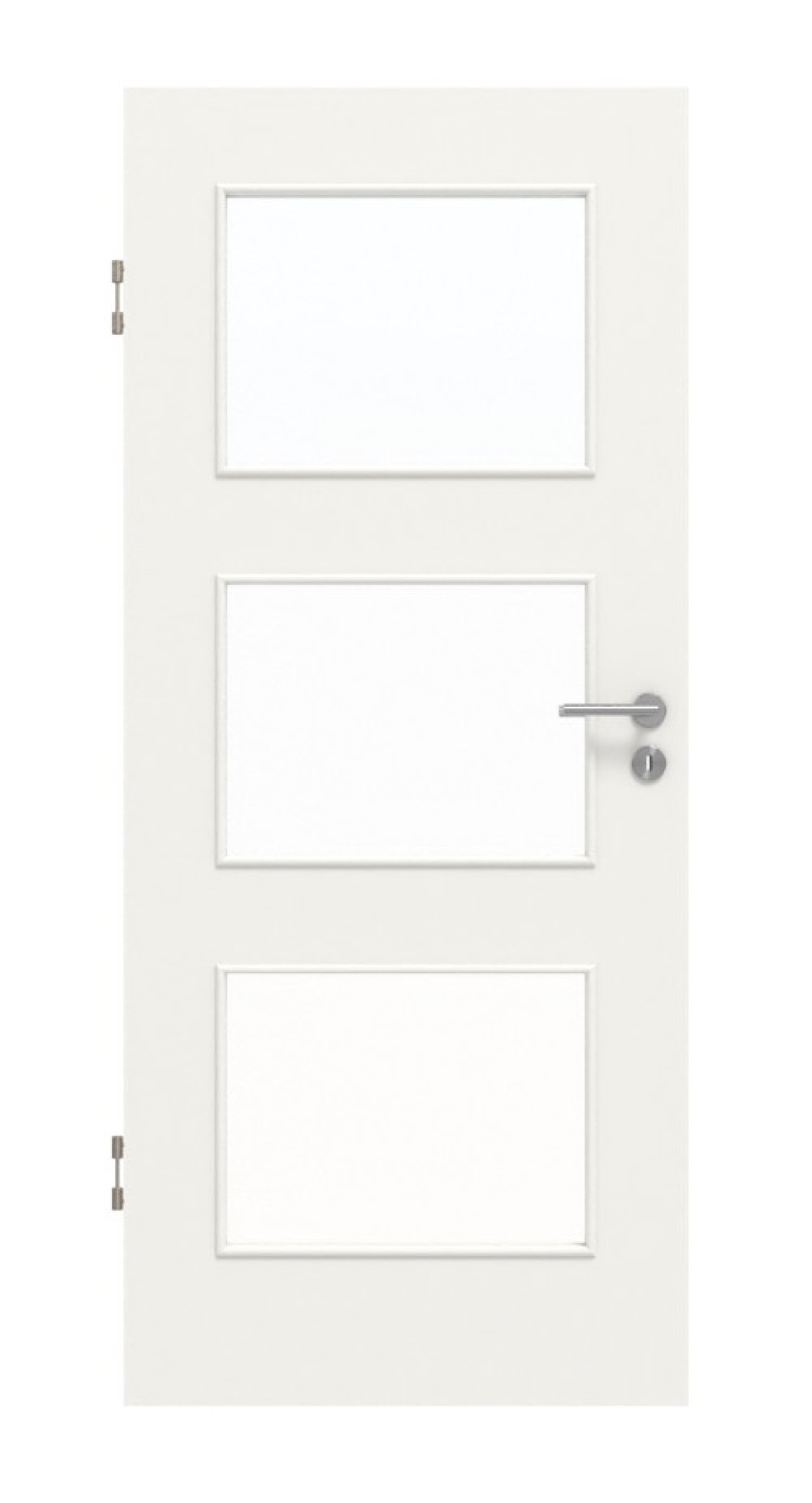 Frontansicht von Verkehrsweiß RAL 9016 LA 11 Mattlack BaseLine Innentür - Hörmann