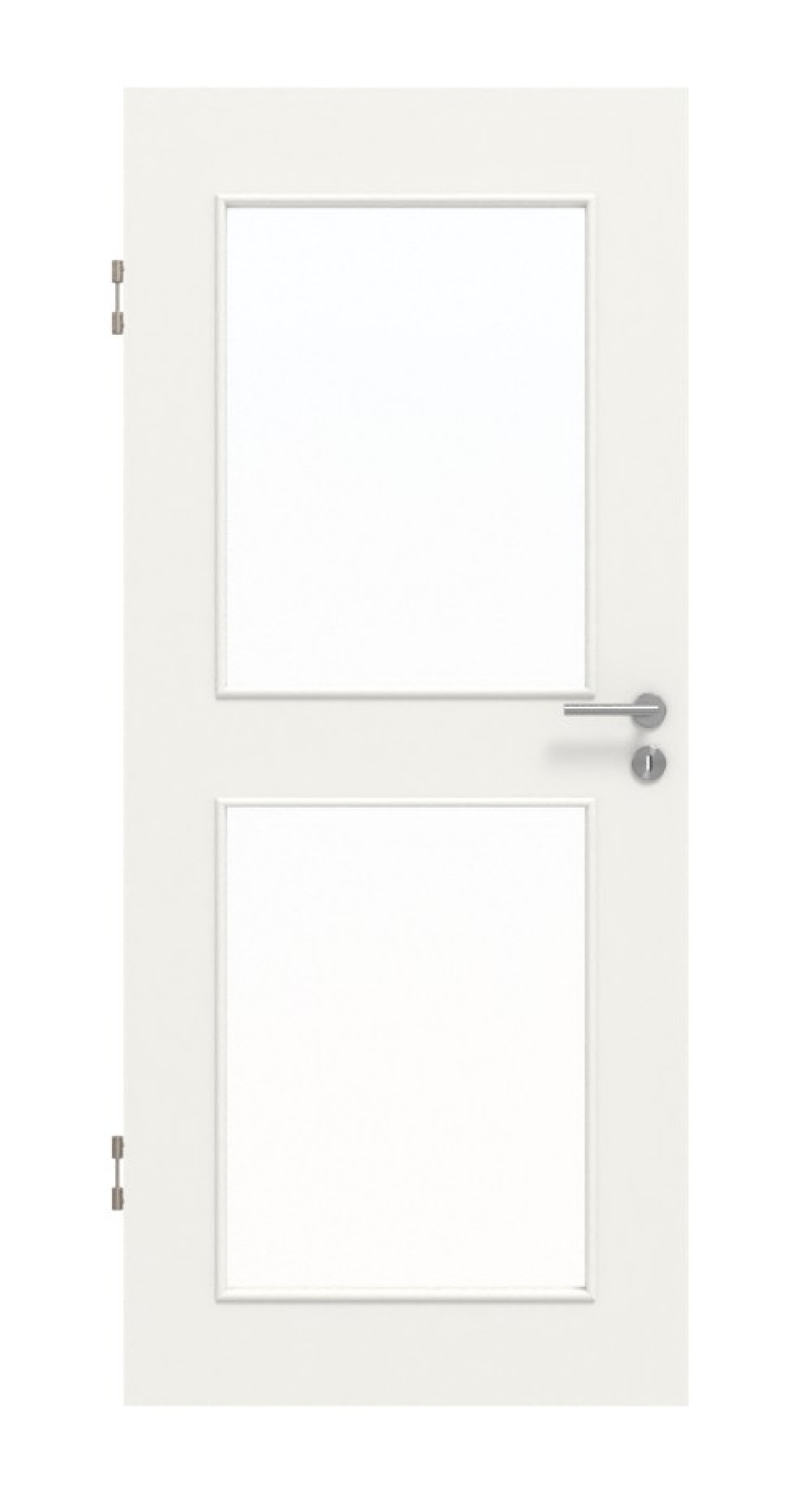 Frontansicht von Verkehrsweiß RAL 9016 LA 12 Mattlack BaseLine Innentür - Hörmann