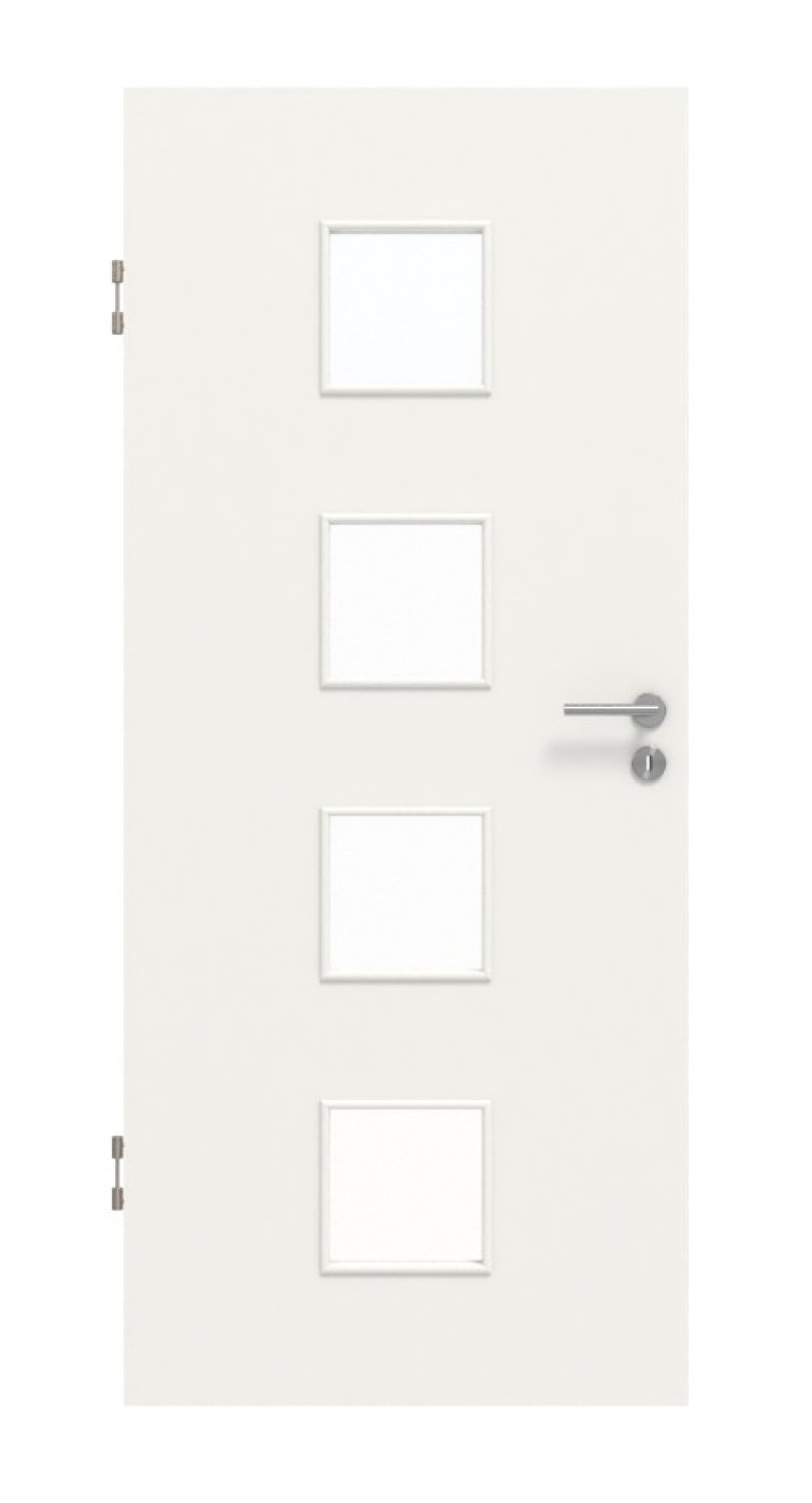 Frontansicht von Verkehrsweiß RAL 9016 LA 14 Mattlack BaseLine Innentür - Hörmann