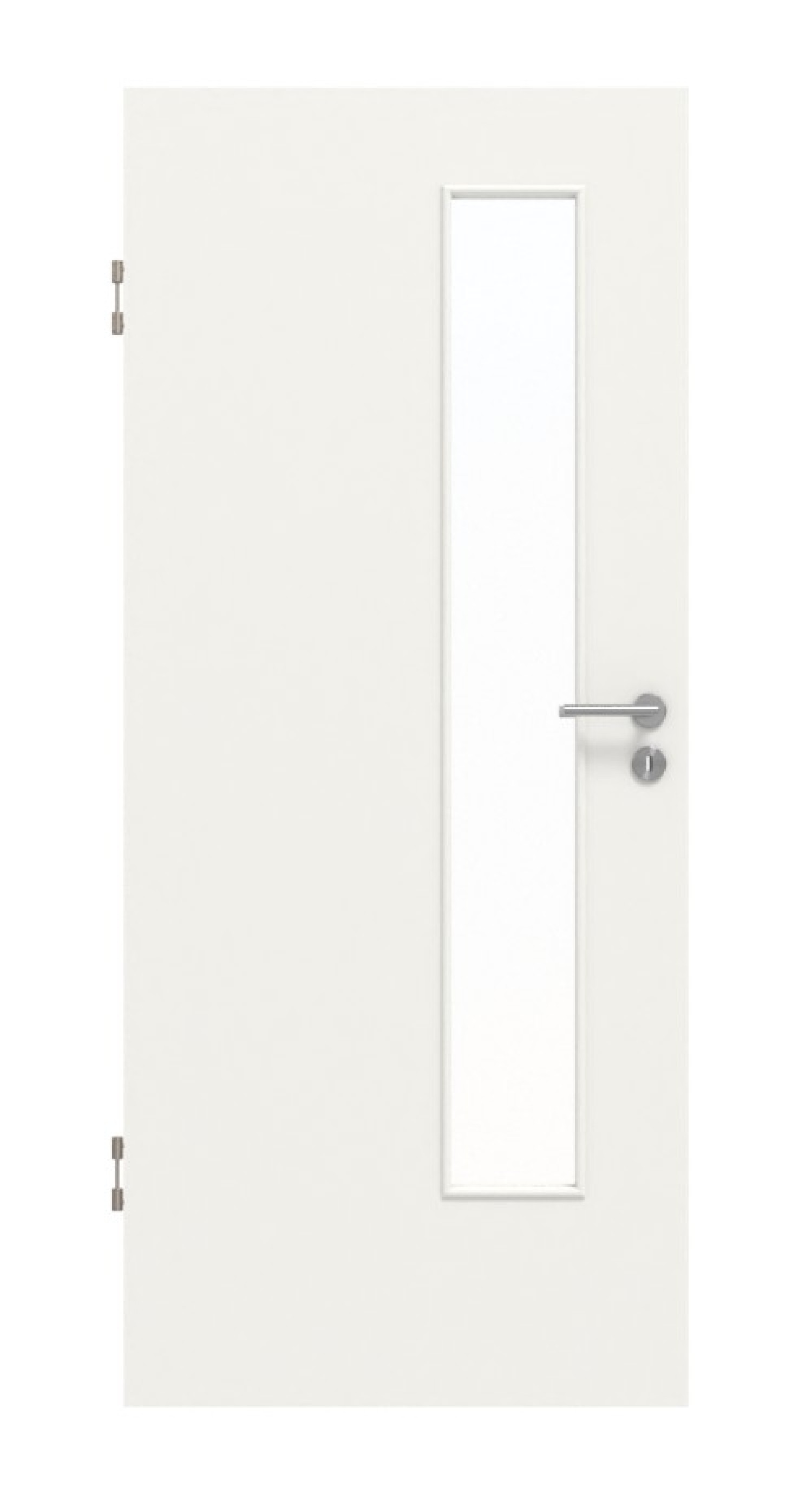 Frontansicht von Verkehrsweiß RAL 9016 LA 24 schlossseitig Mattlack BaseLine Innentür - Hörmann