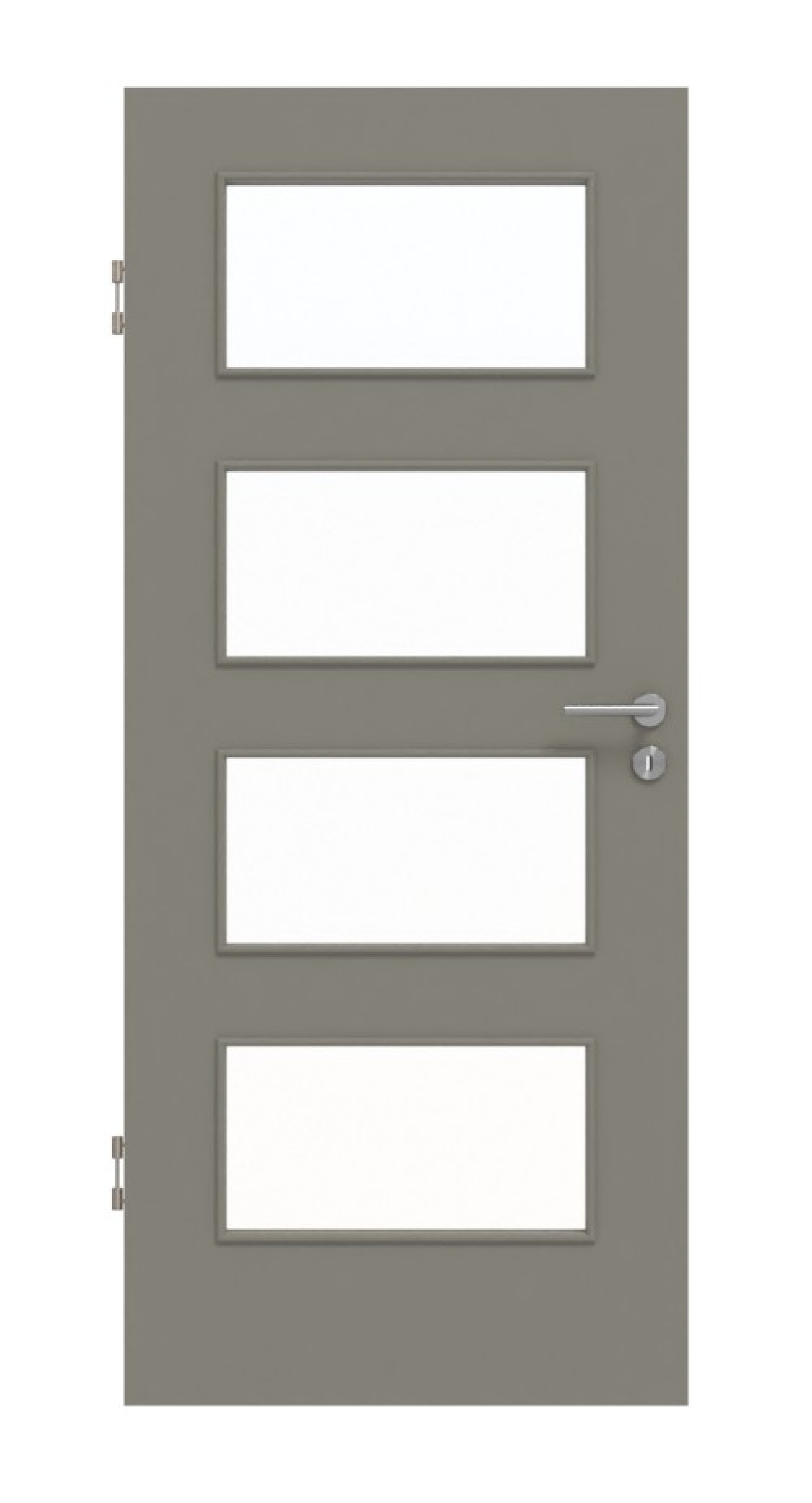Frontansicht von Hygge Grau RAL 7037 LA 9 Mattlack Basic Innentür - Huga