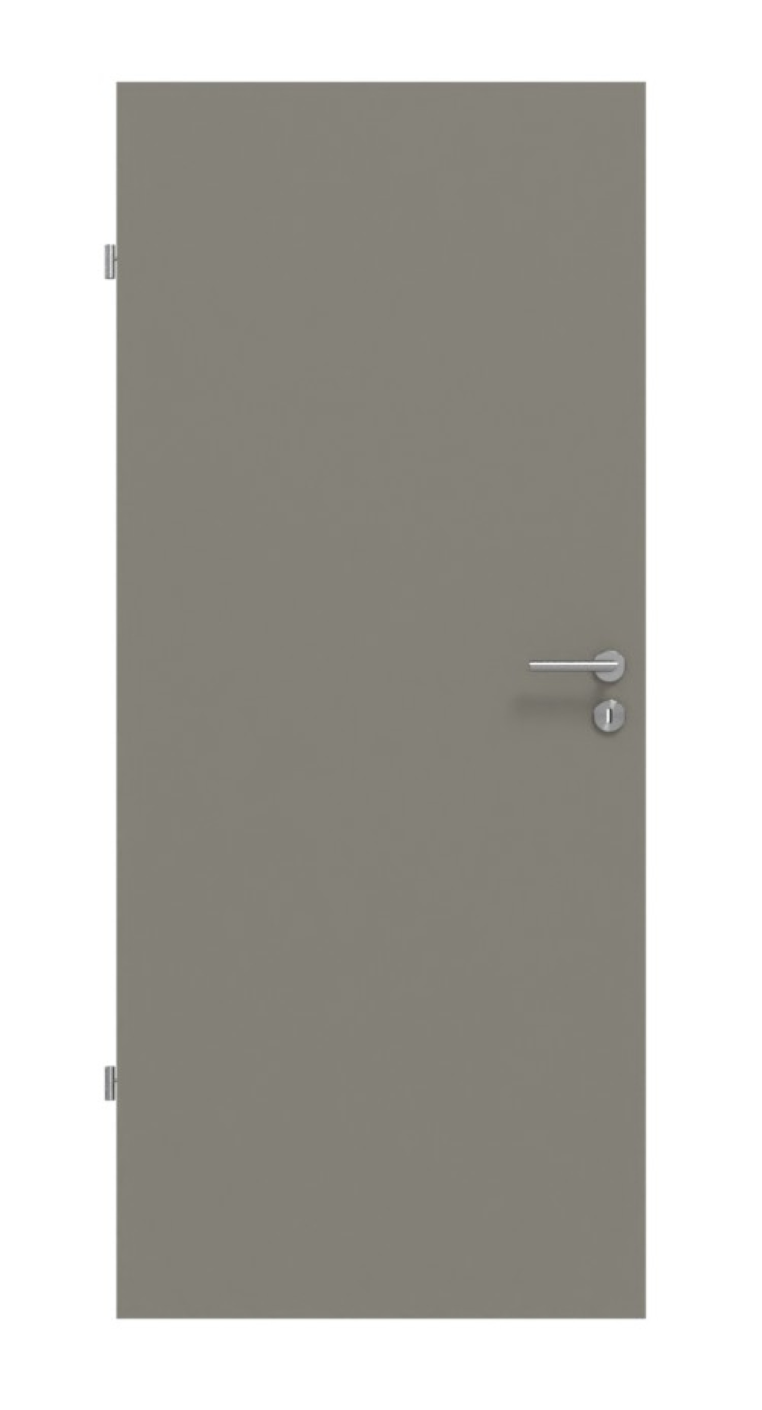 Frontansicht von Hygge Grau RAL 7037 Mattlack Basic Innentür - Huga