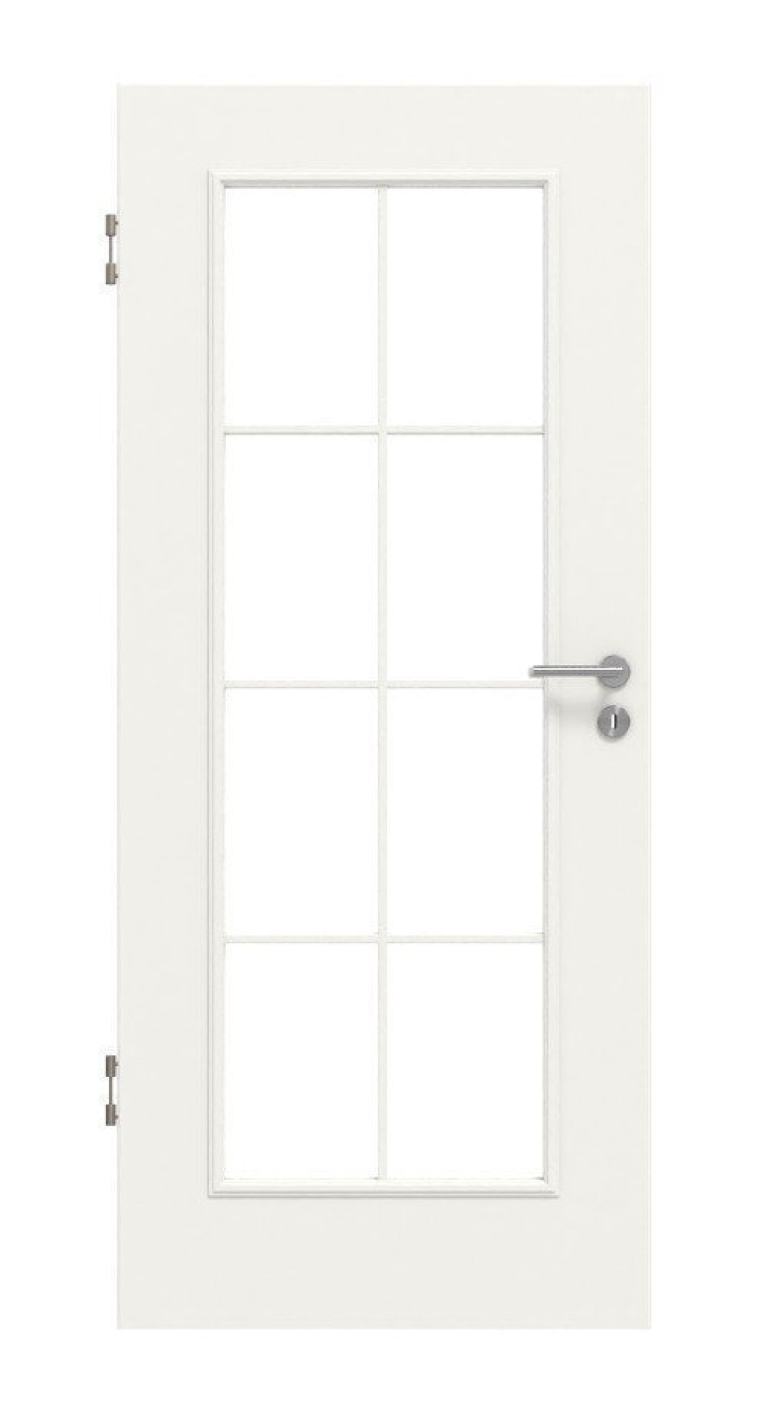 Frontansicht von Georgia 1 LA Sprosse 2/4 ClassicLine Weißlack Innentür - Hörmann