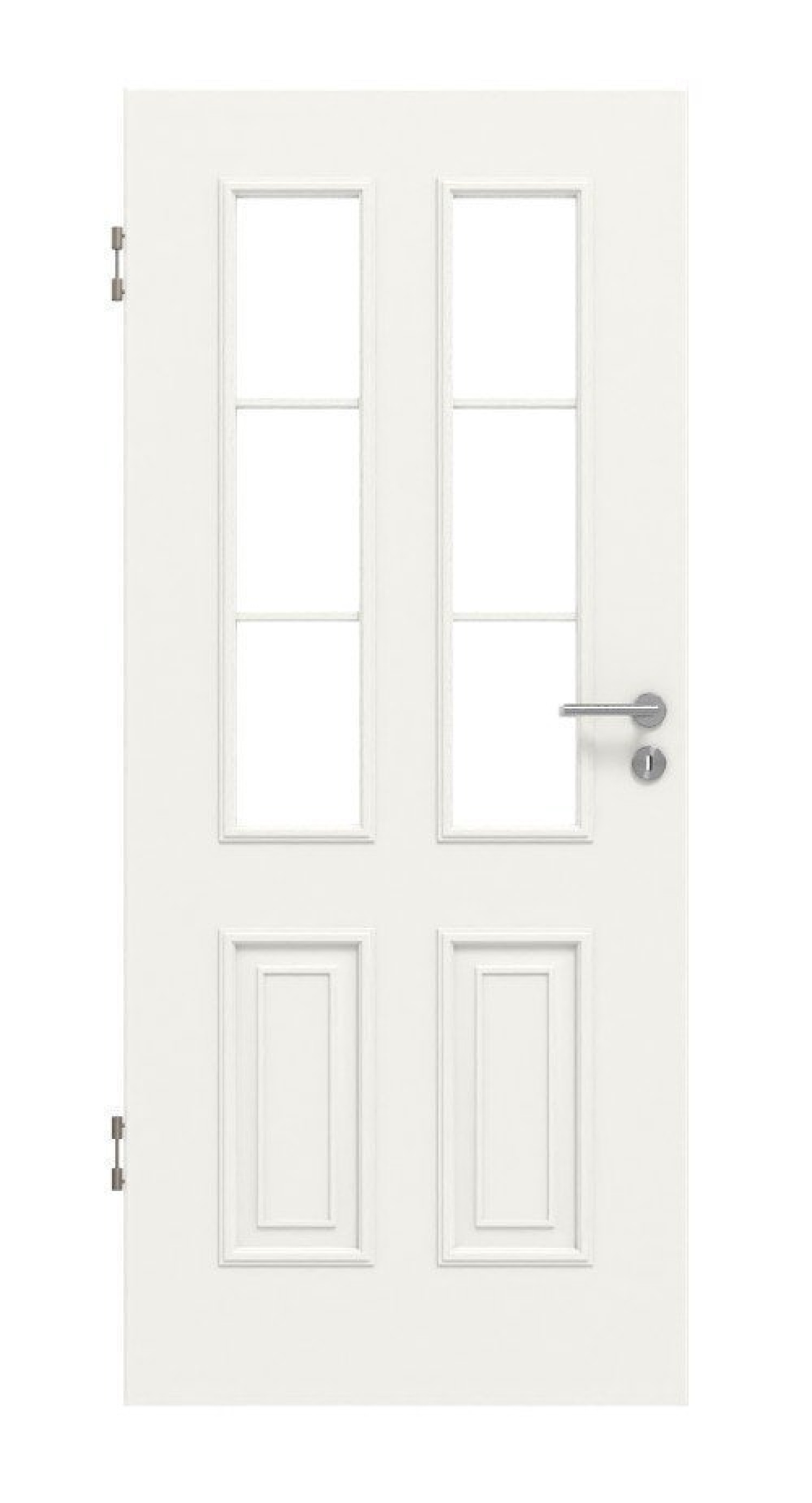 HÖRMANN Innentür CH-Norm Georgia 4 Weißlack ClassicLine mit Lichtausschnitt LA Sprosse 1/3