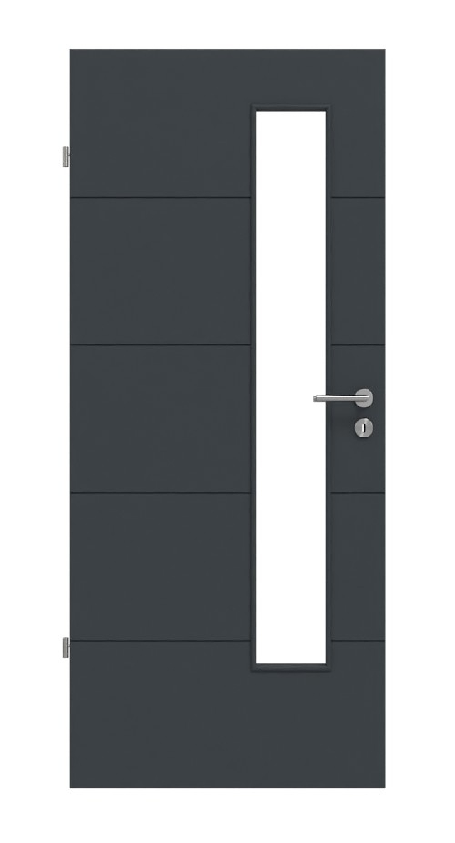 HÖRMANN Innentür Groove 15 Anthrazit RAL 7016 Lack DesignLine mit Lichtausschnitt LA 24 schlossseitig