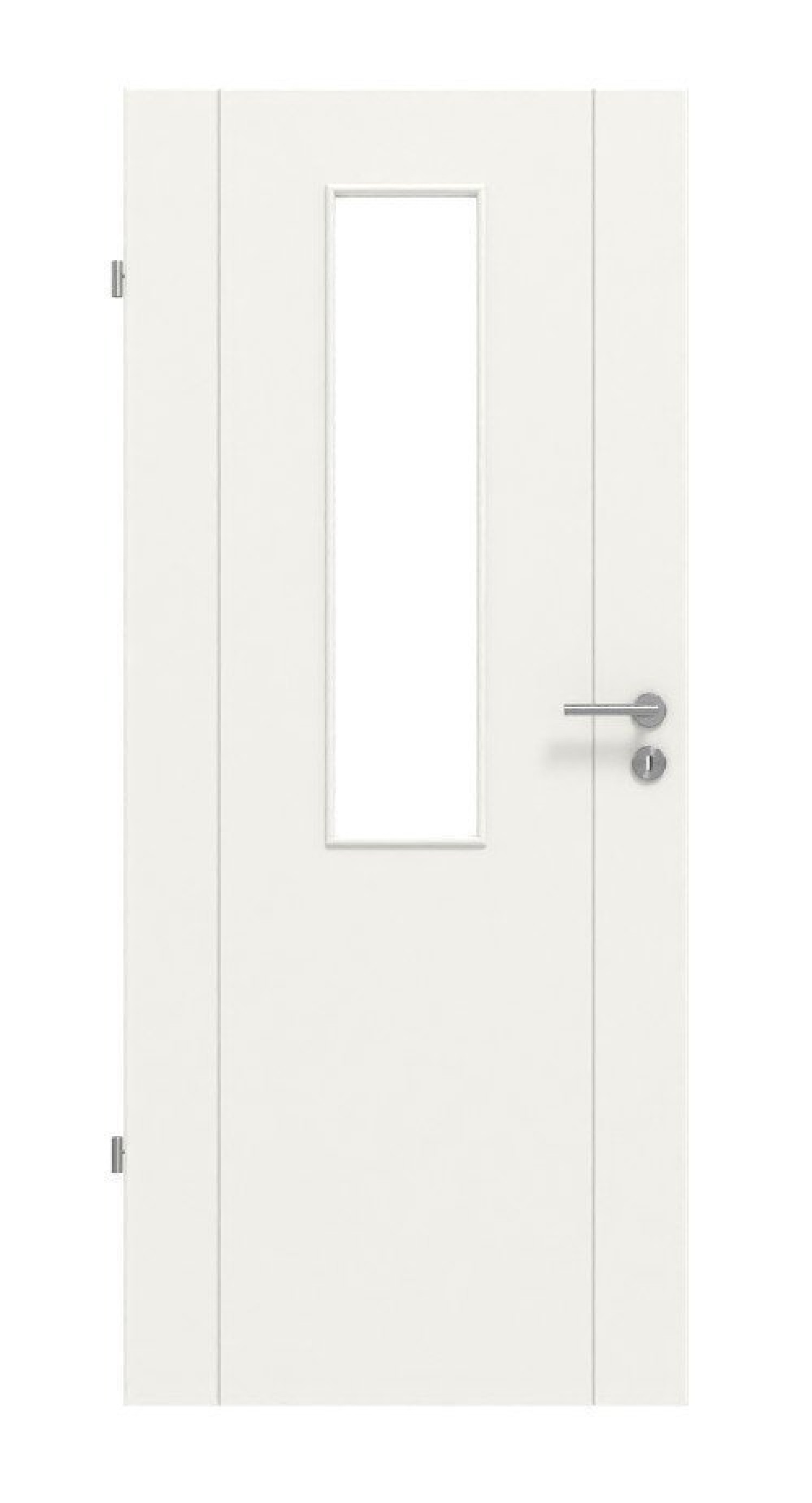 HÖRMANN Innentür CH-Norm Groove 16 Weißlack DesignLine mit Lichtausschnitt LA 4 mittig
