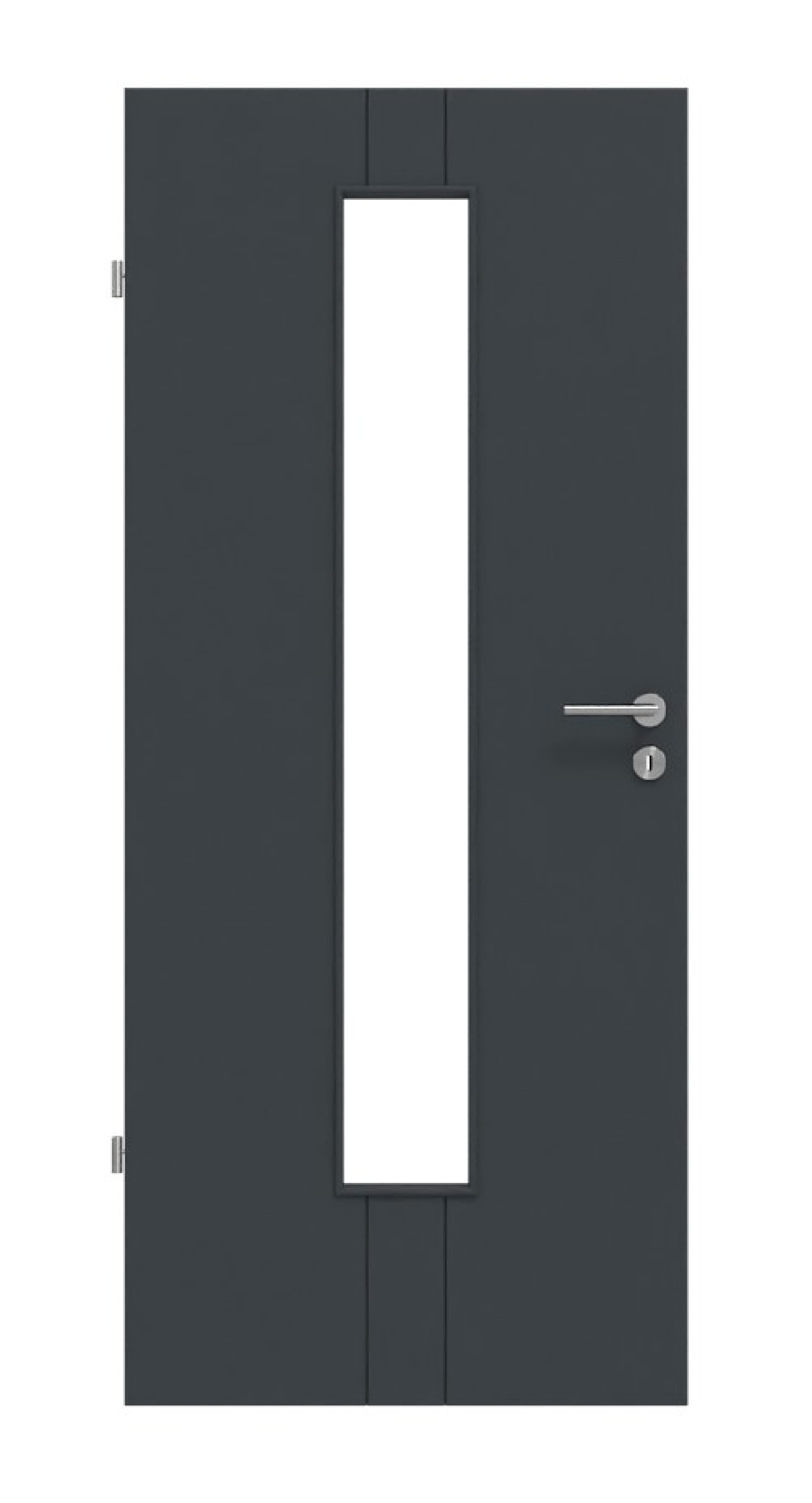 HÖRMANN Innentür Groove 23 Anthrazit RAL 7016 Lack DesignLine mit Lichtausschnitt LA 24 mittig