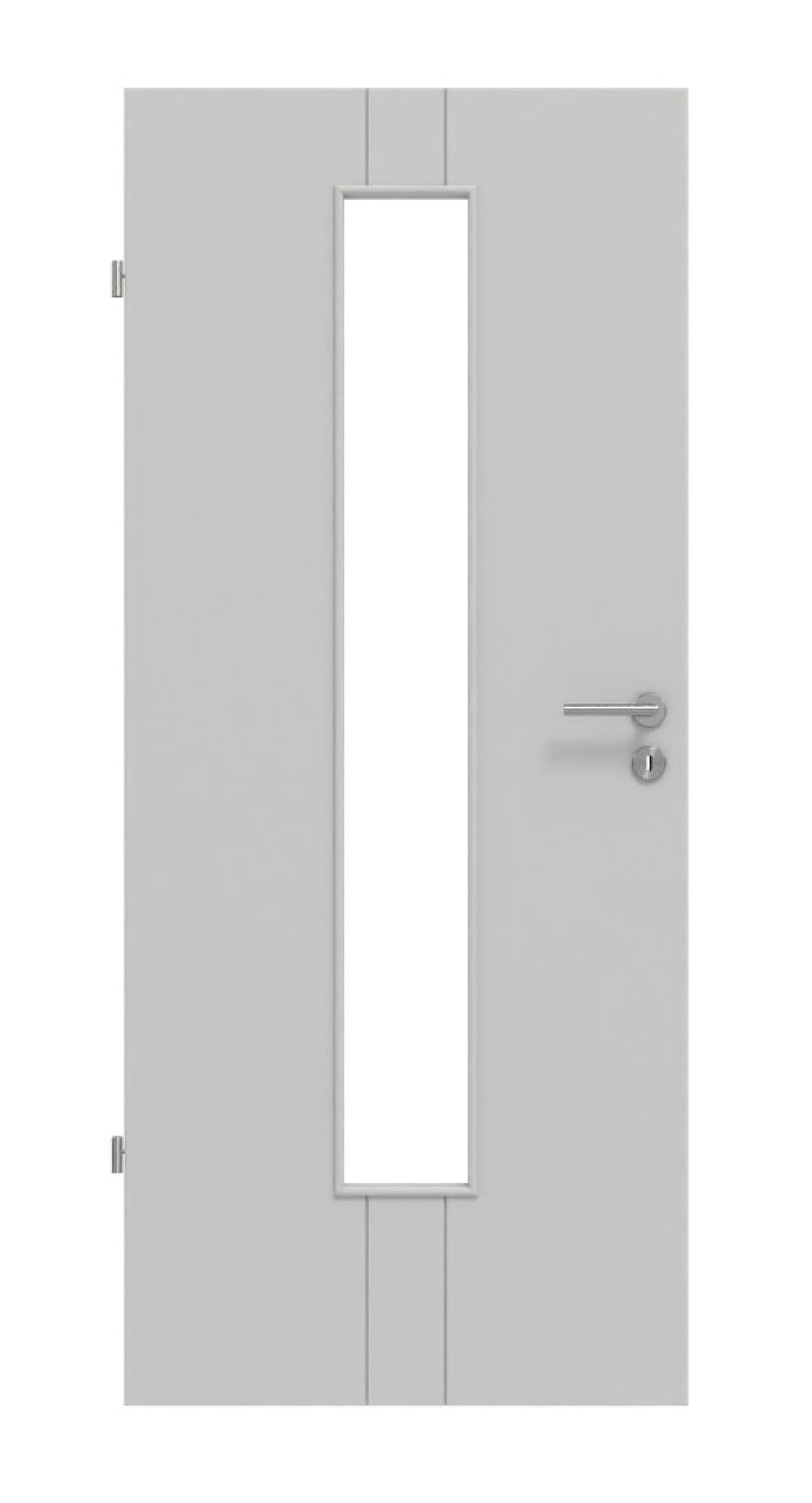 HÖRMANN Innentür Groove 23 Grau RAL 7035 Lack DesignLine mit Lichtausschnitt LA 24 mittig