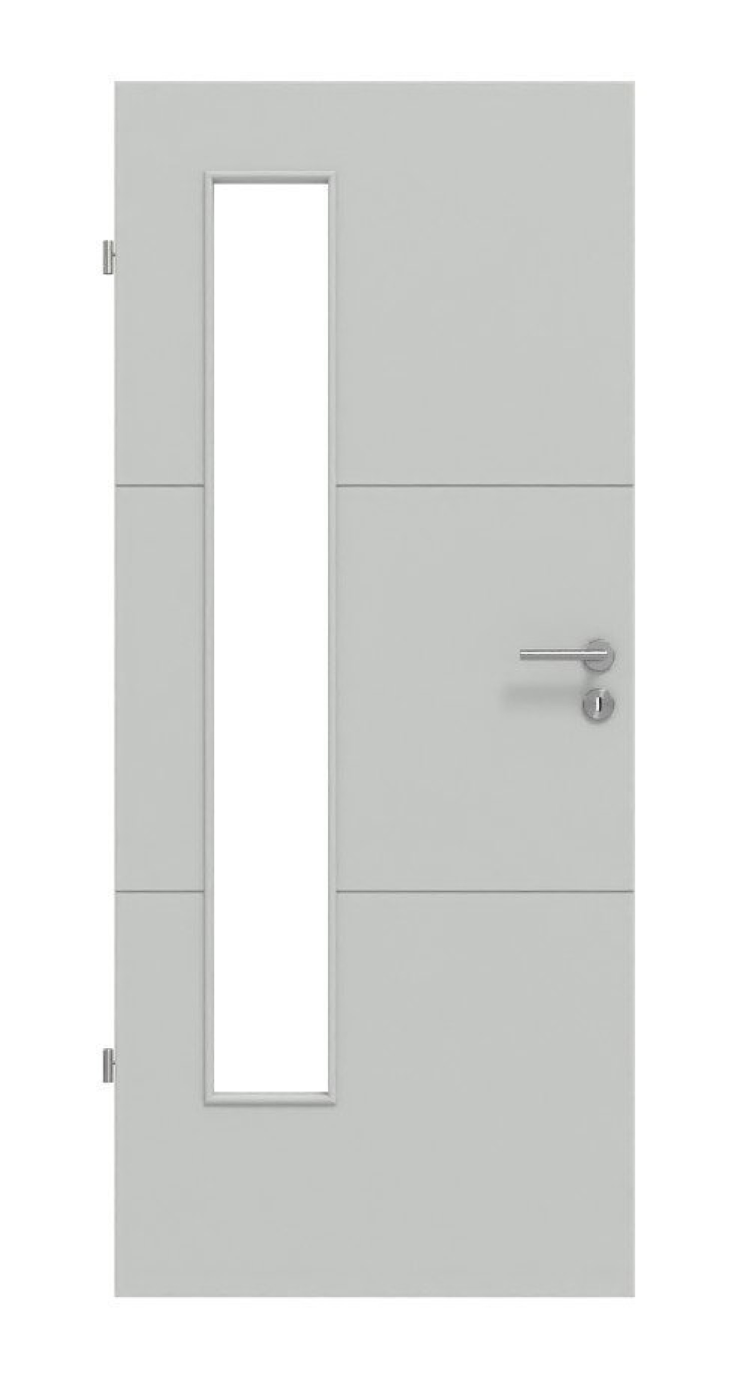 Frontansicht von Signum 31 LA 24 bandseitig Basic Lack Grau RAL 7035 Innentür - Huga