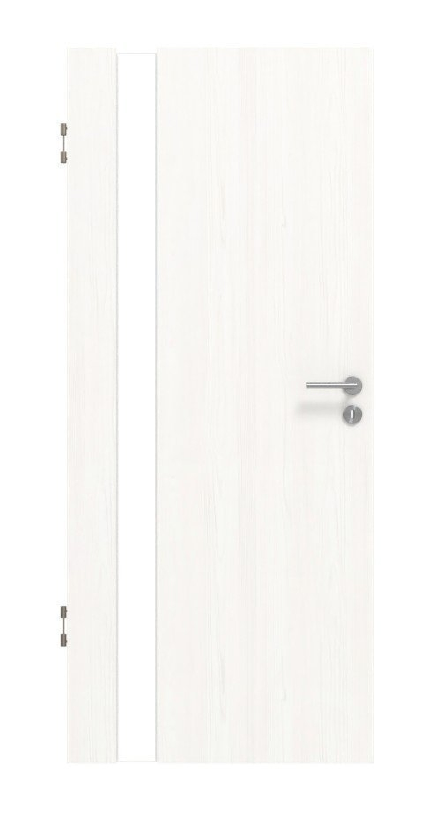 HÖRMANN Innentür CH-Norm Pure 1 Gebürstetes Weiß Duradecor DesignLine mit Lichtausschnitt Bandseite