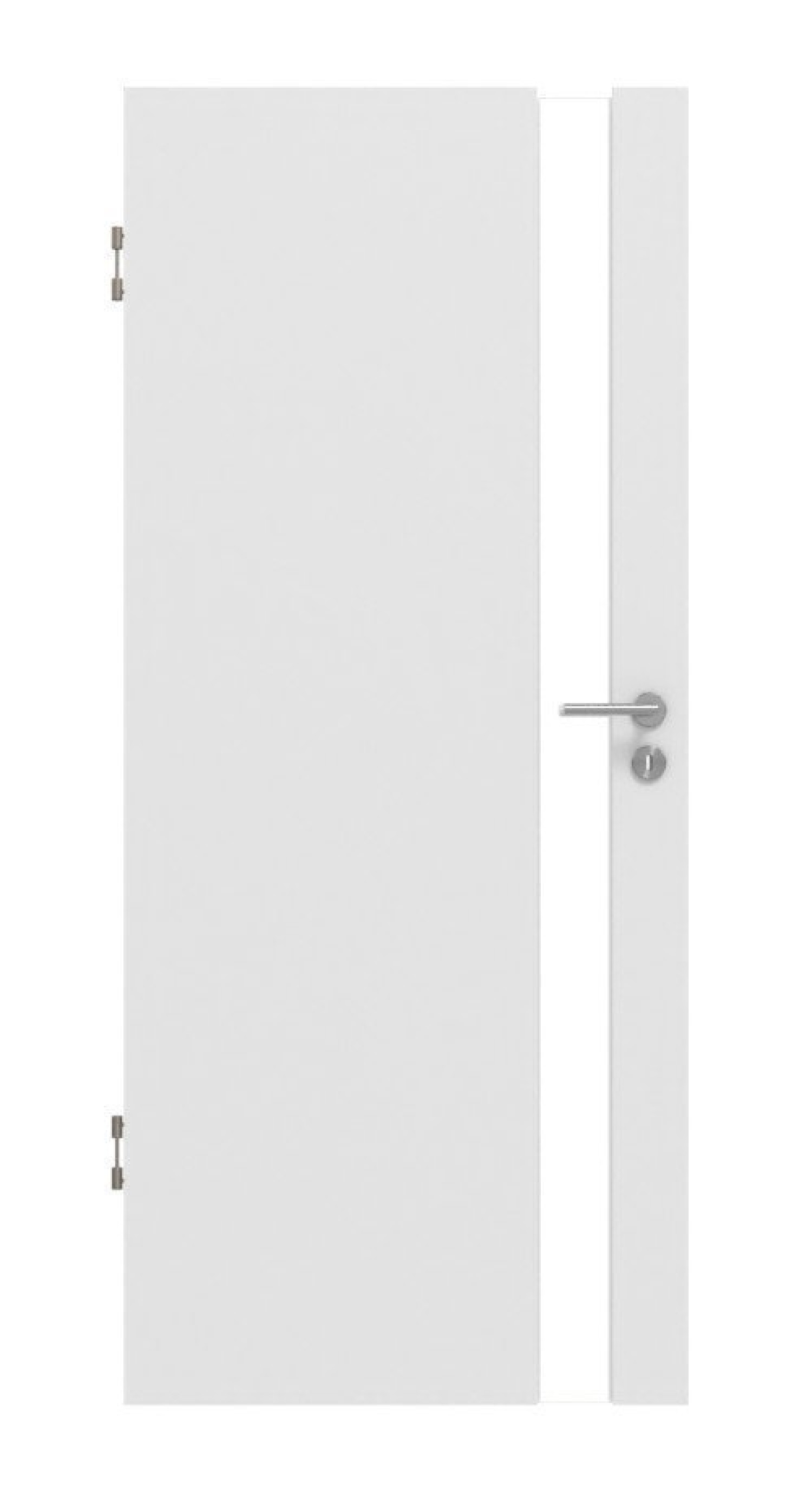 Frontansicht von Pure 1 Schlossseite DesignLine Duradecor Bütte Weiß Innentür - Hörmann