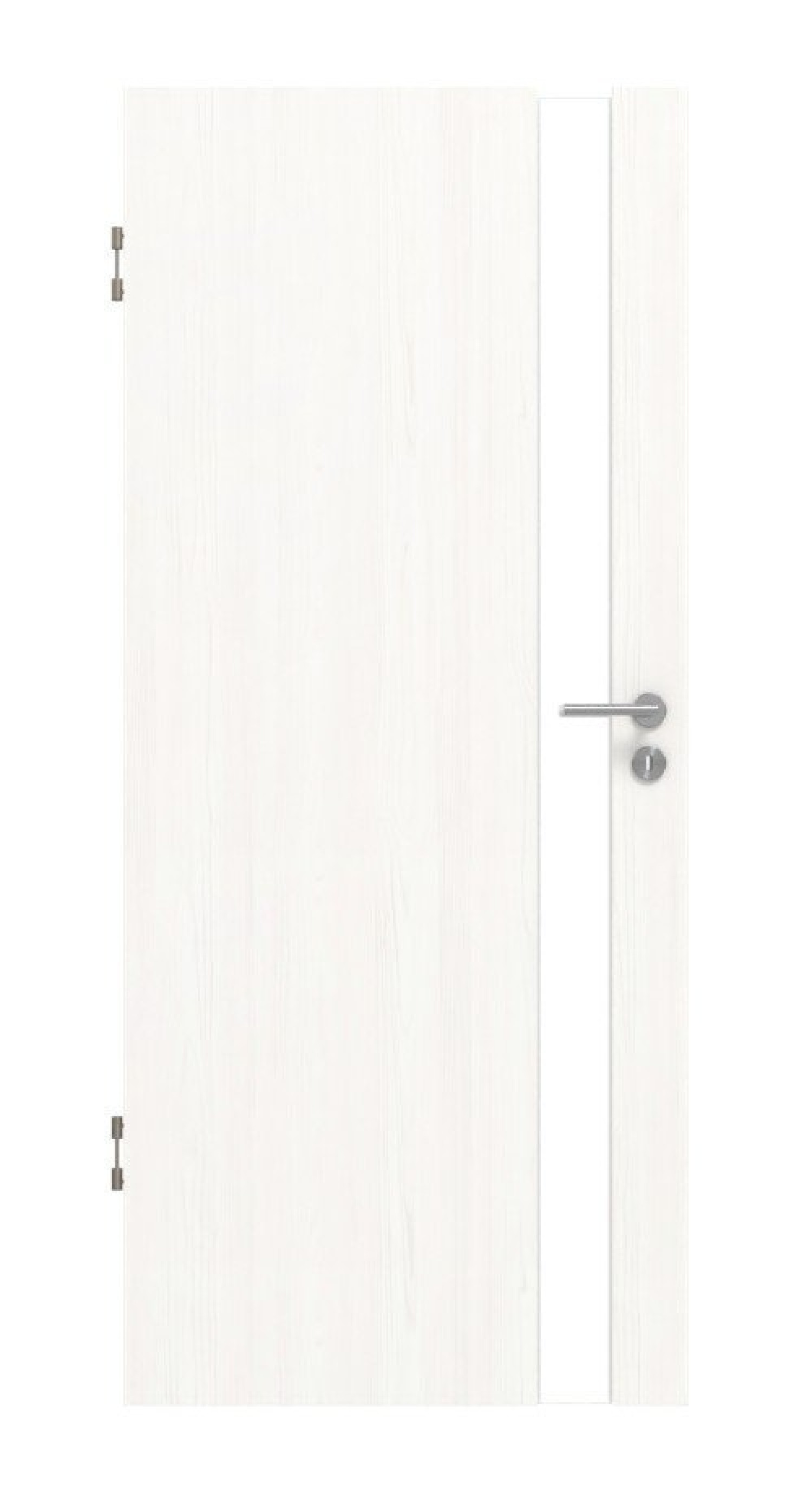 Frontansicht von Pure 1 Schlossseite DesignLine Duradecor Gebürstetes Weiß Innentür - Hörmann
