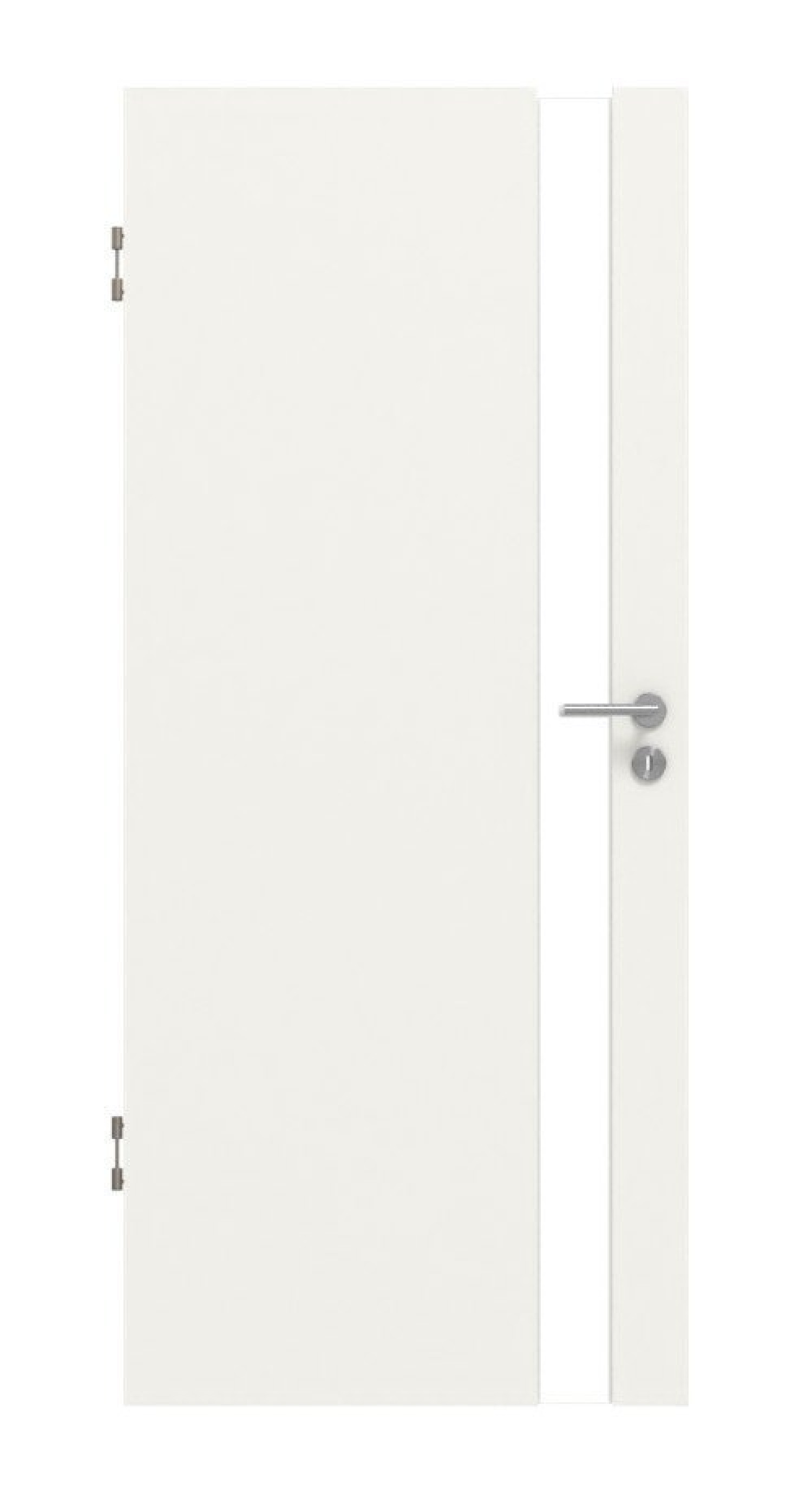 Frontansicht von Pure 1 Schlossseite DesignLine Duradecor Verkehrsweiß RAL 9016 Innentür - Hörmann