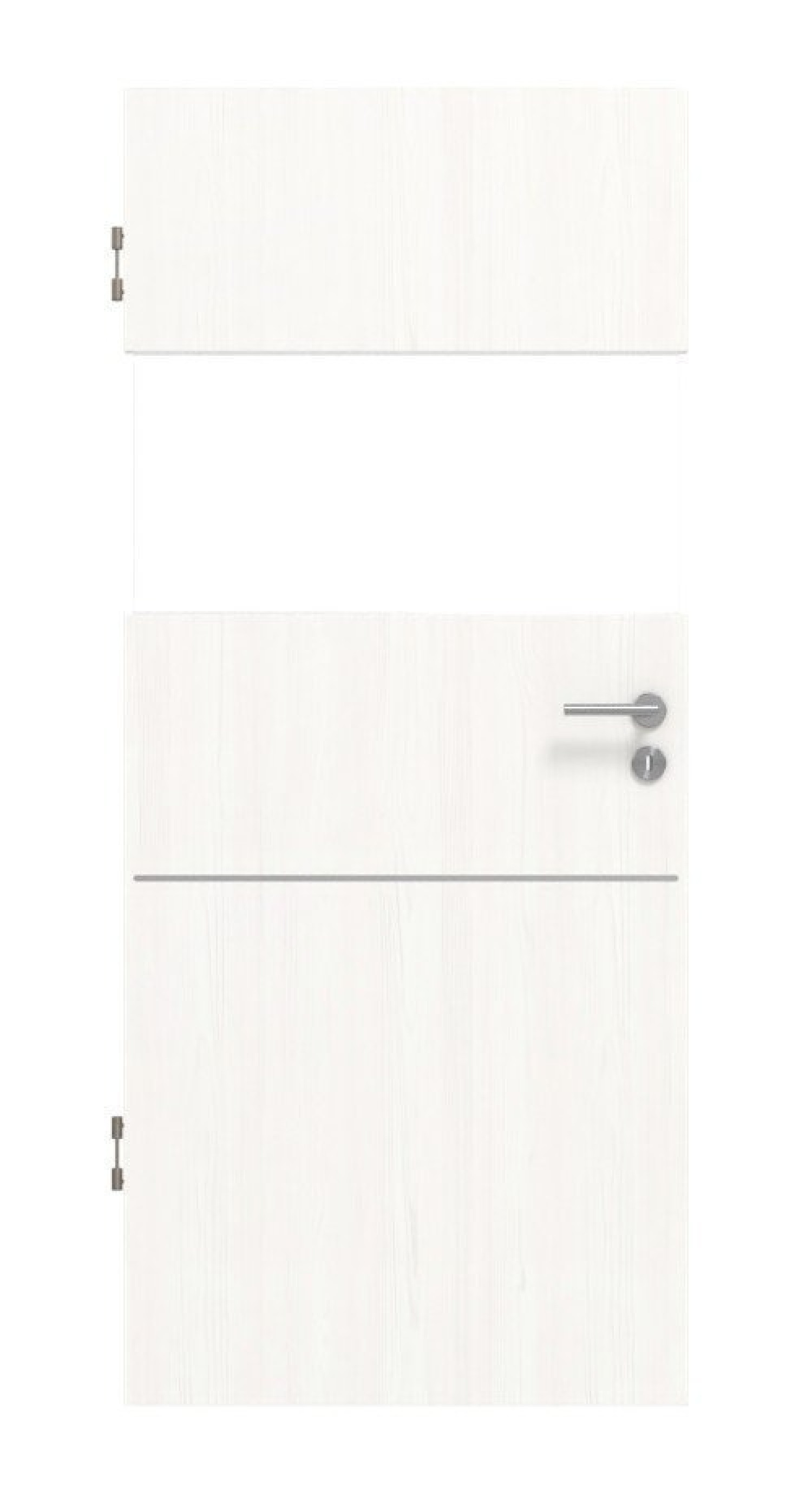 HÖRMANN Innentür CH-Norm Pure 2 Gebürstetes Weiß Duradecor DesignLine mit Lichtausschnitt quer mit bündiger Lisene Plain 79-7