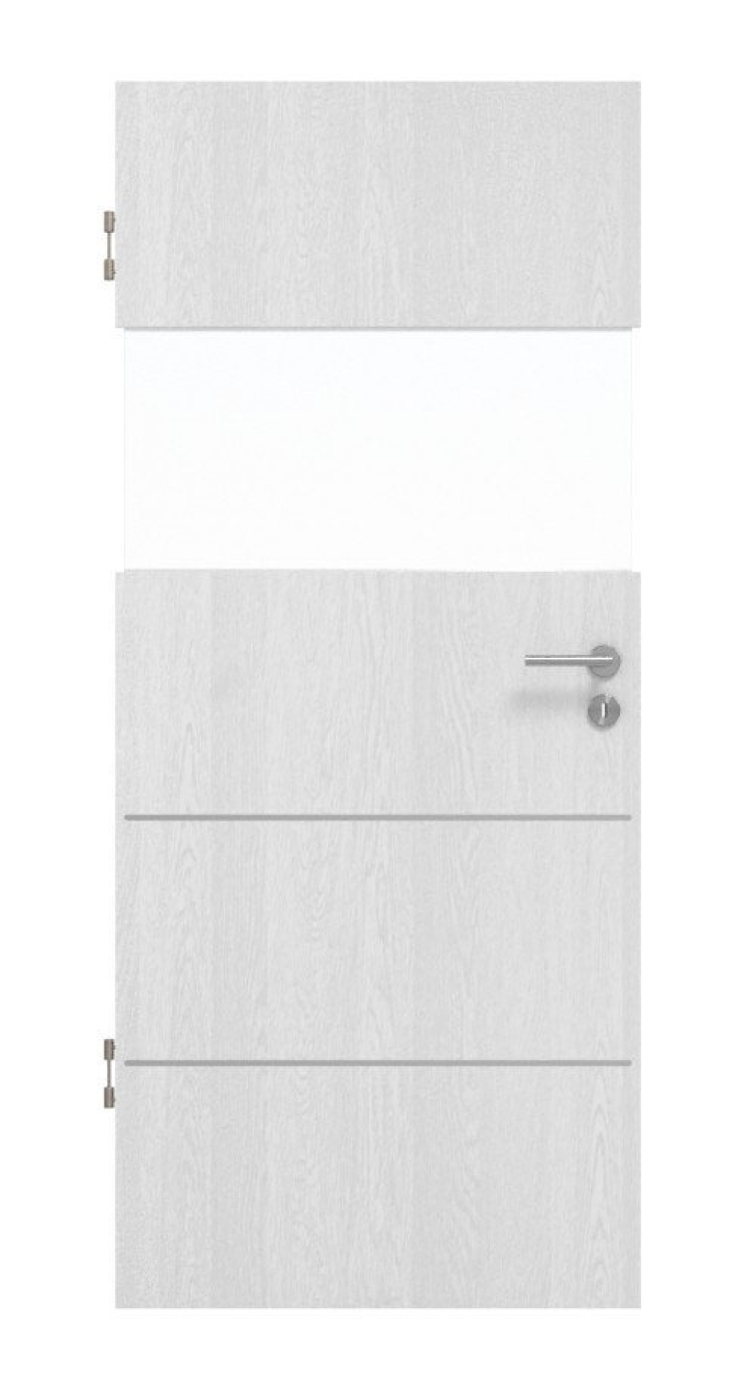HÖRMANN Innentür CH-Norm Pure 2 Eiche Weiß Duradecor DesignLine mit Lichtausschnitt quer mit bündiger Lisene Plain 80-7