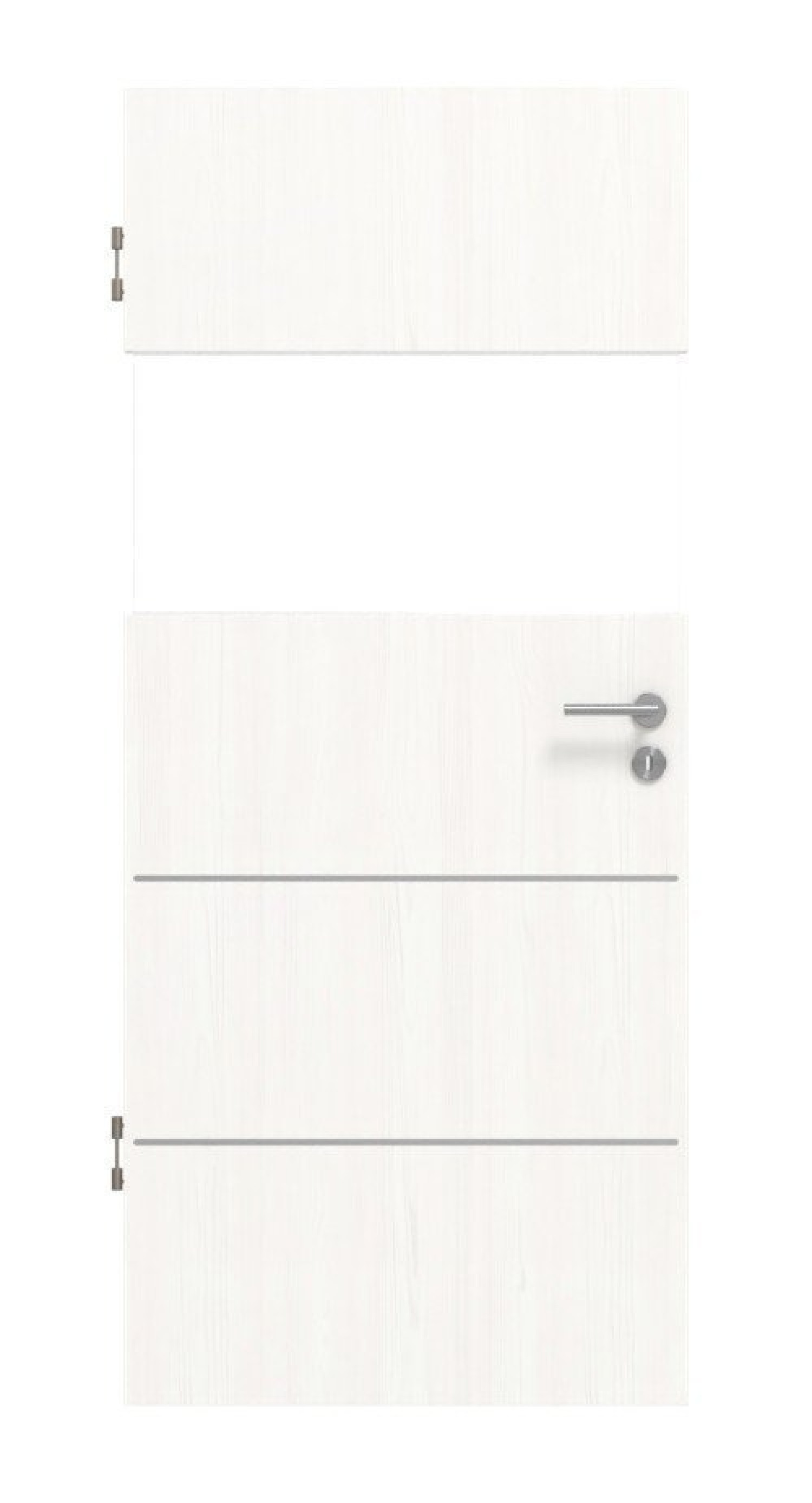 HÖRMANN Innentür CH-Norm Pure 2 Gebürstetes Weiß Duradecor DesignLine mit Lichtausschnitt quer mit bündiger Lisene Plain 80-7