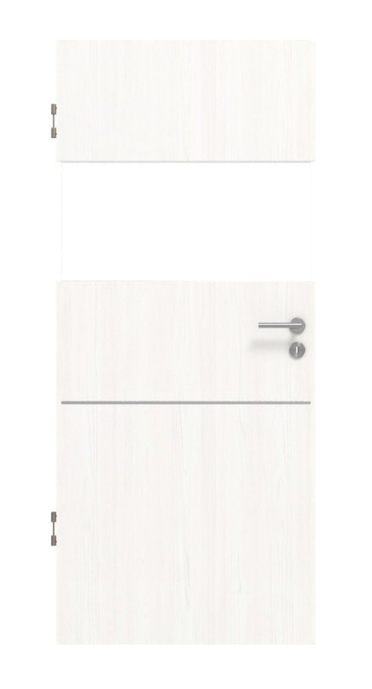 HÖRMANN Innentür CH-Norm Pure 2 Gebürstetes Weiß Duradecor DesignLine mit Lichtausschnitt quer mit Lisene Steel 79