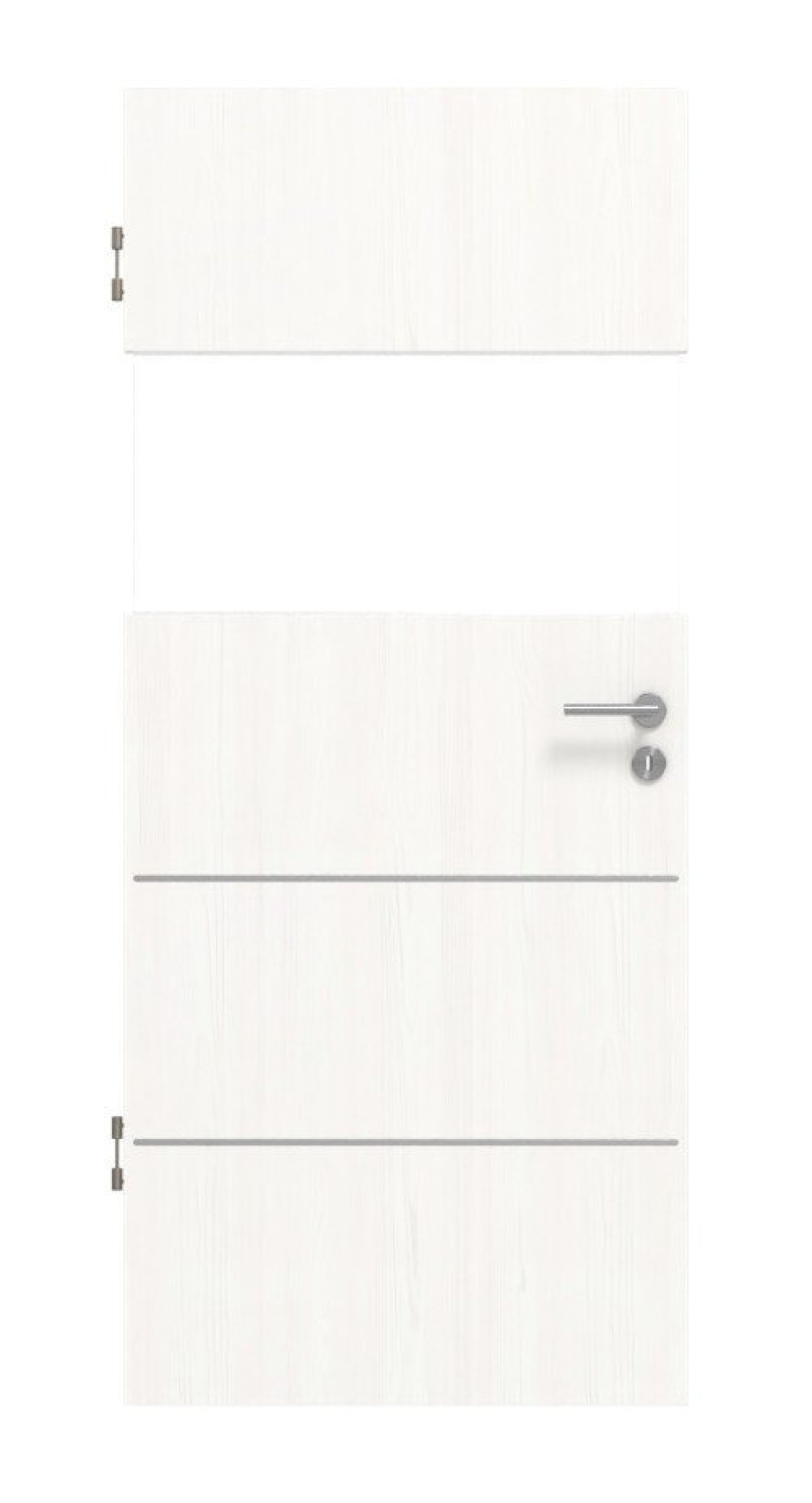 HÖRMANN Innentür CH-Norm Pure 2 Gebürstetes Weiß Duradecor DesignLine mit Lichtausschnitt quer mit Lisene Steel 80