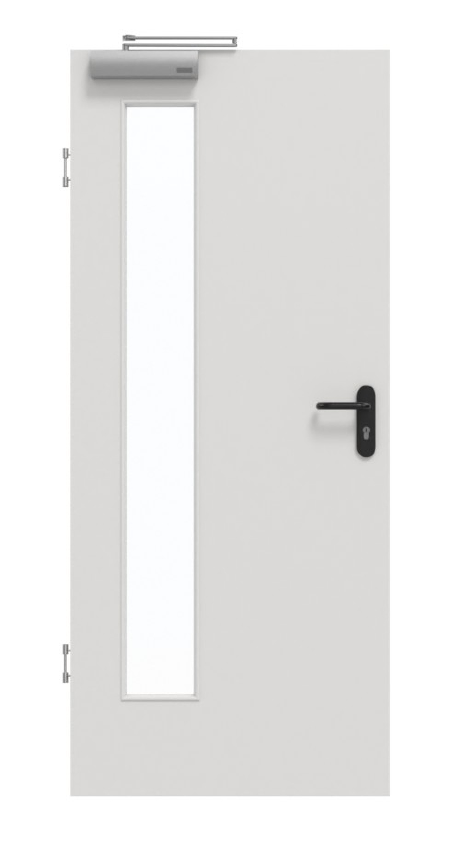 GARANT Rauchschutztür 0160-60 Silver Grey CePaL mit Lichtausschnitt LA-4 bandseitig