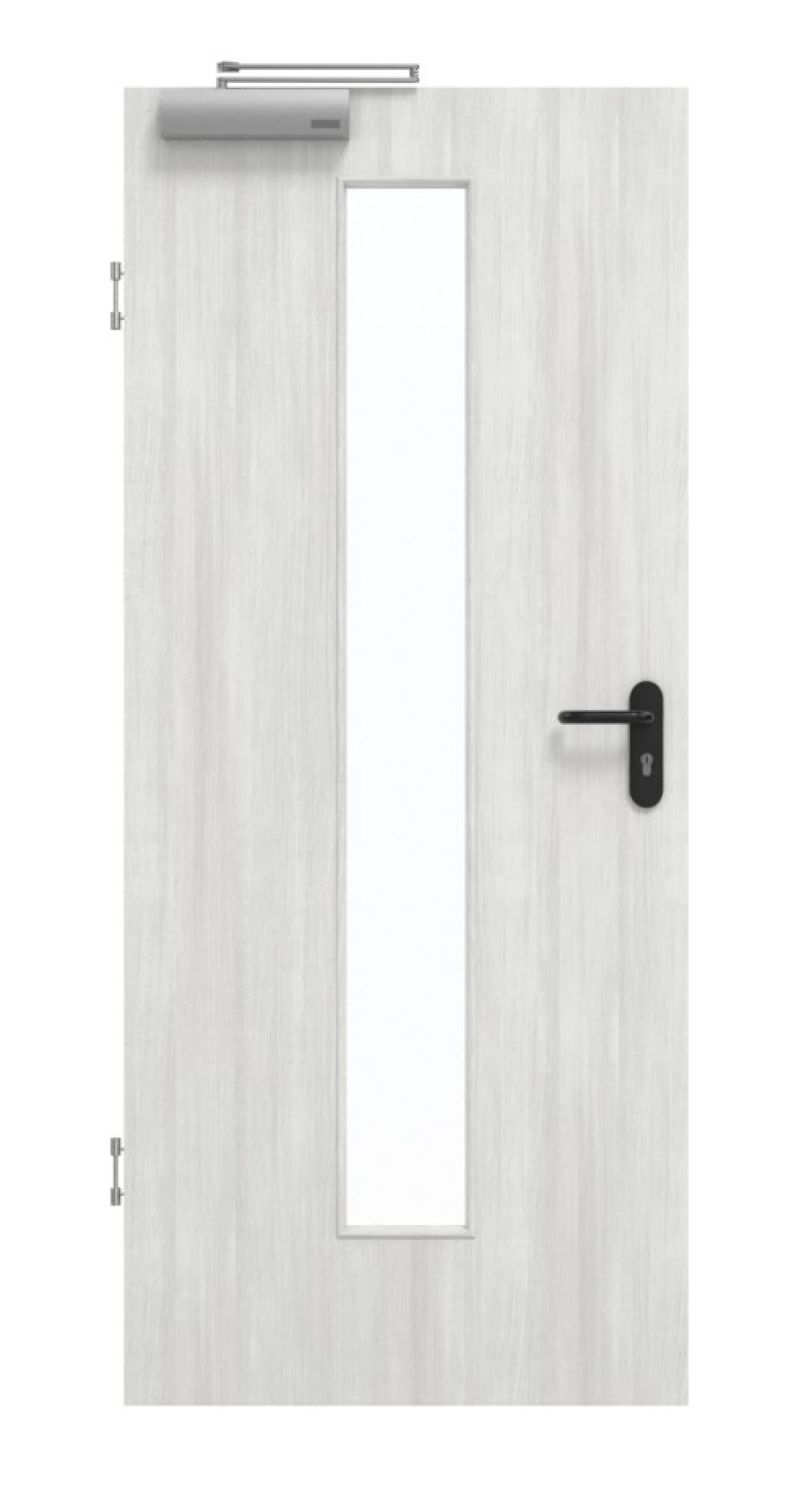GARANT Rauchschutztür Authentic Grigio GCK08 mit Lichtausschnitt LA-4 mittig