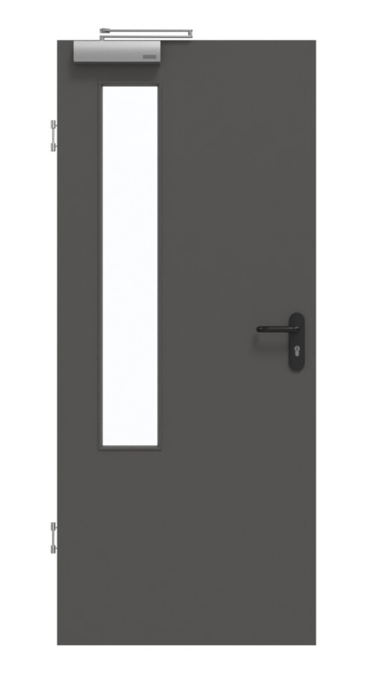 GARANT Rauchschutztür 10622-60 Ebony CePaL mit Lichtausschnitt LA-5 bandseitig