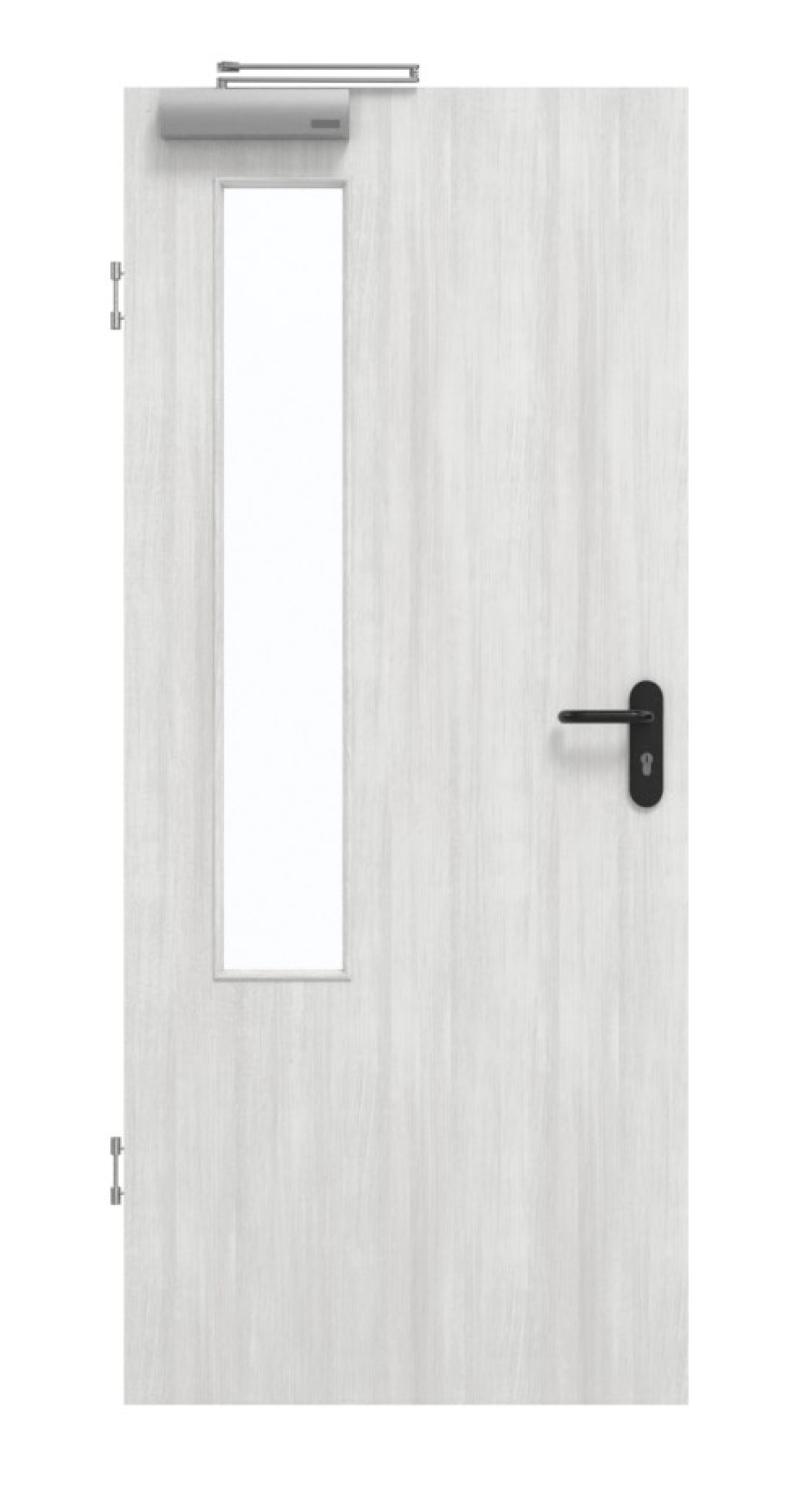 GARANT Rauchschutztür Authentic Grigio GCK08 mit Lichtausschnitt LA-5 bandseitig